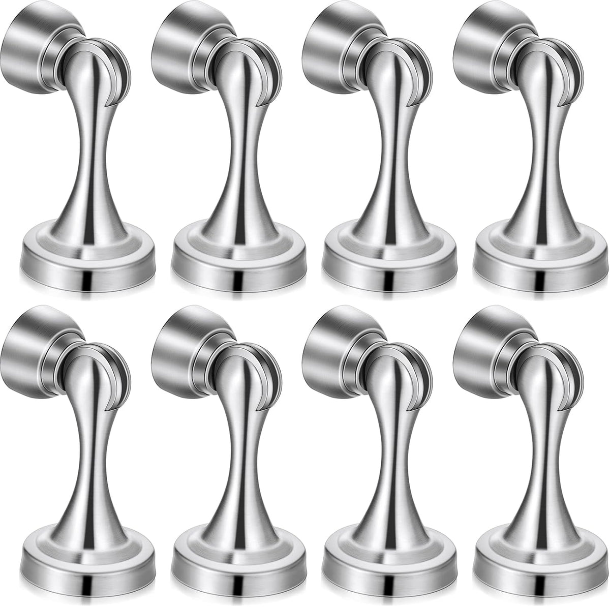 8 Pcs Magnetic Door Stoppers Stainless Steel Door Stops Magnetic Catch Holder with Screws for Wall