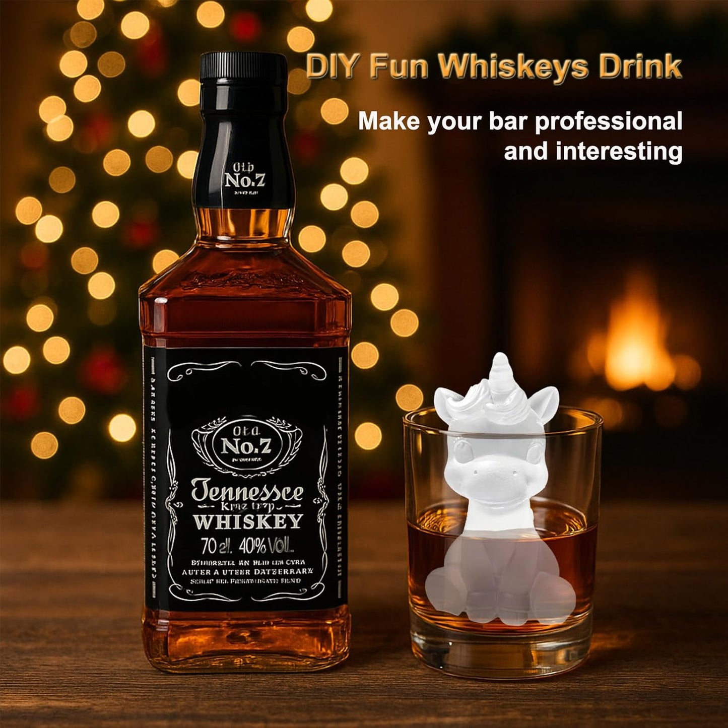 3D Unicorn Ice Cube Silicone Molds Tray for Whiskey, Cocktail, Drink Decor, Bar; Rich Details. Cute
