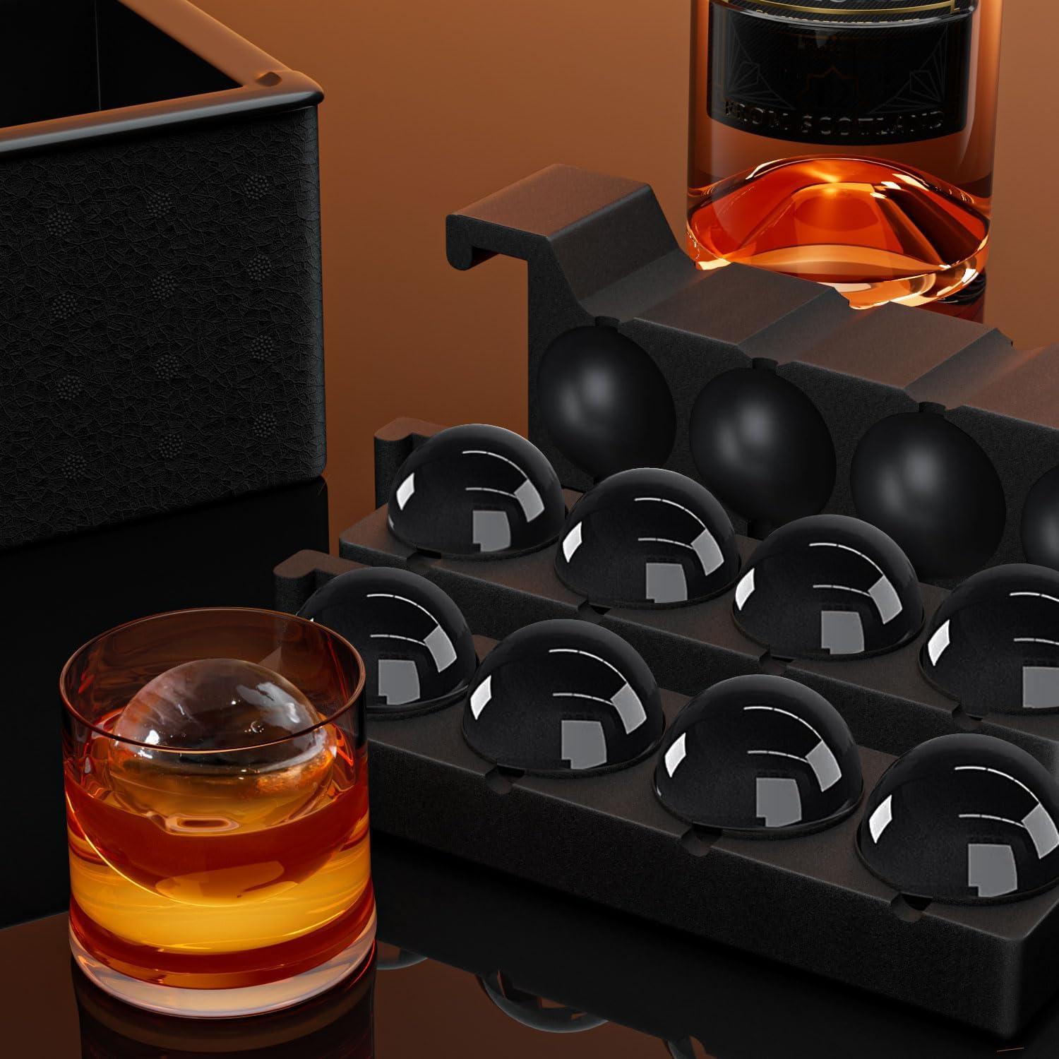 Clear Ice Ball Maker for Whiskey: FDDBI Circle Ice Cube Tray Make 2Inch Ice Sphere - Clear Ice Cube