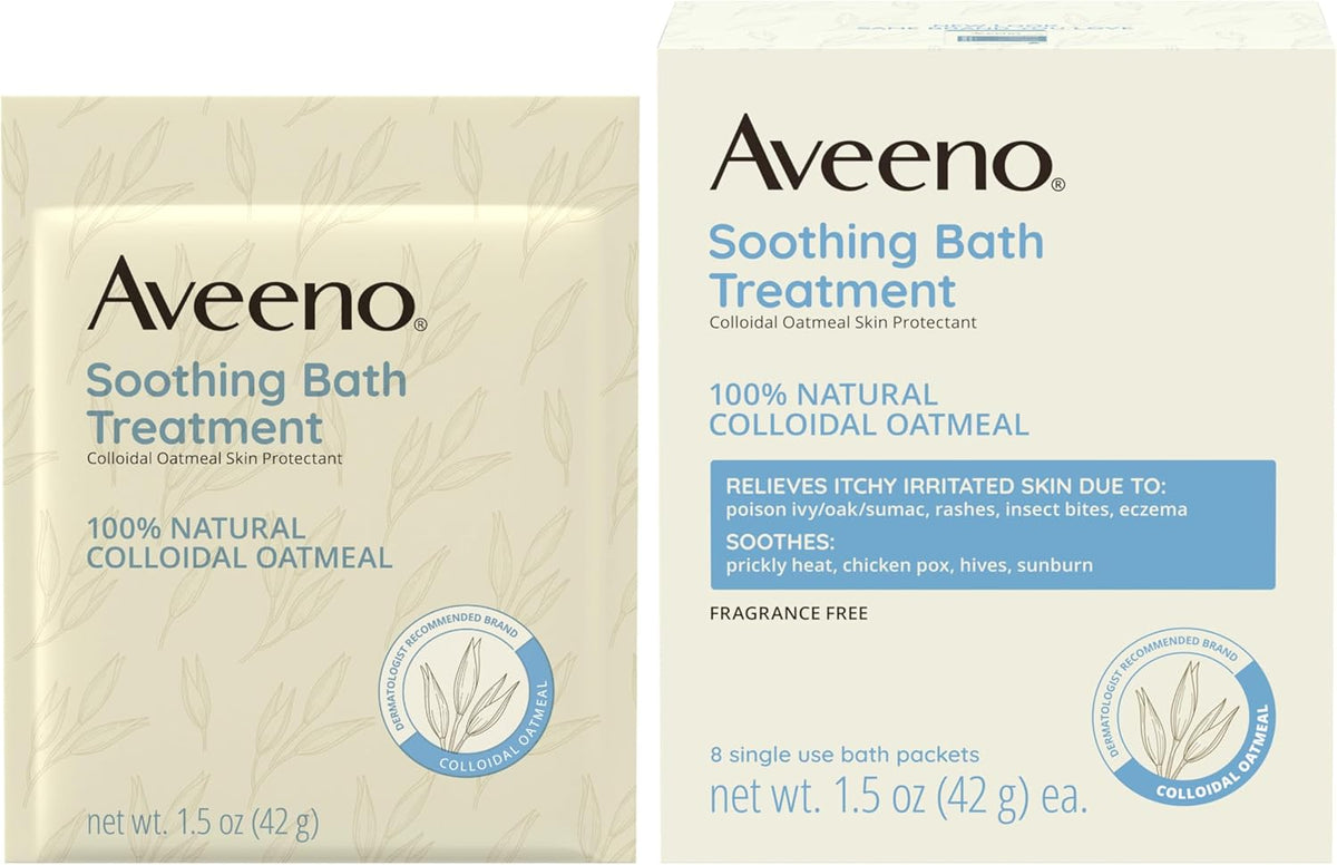 Aveeno Fragrance-Free Soothing Bath Treatment & Soak for Soothing Relief, 100% Natural Colloidal