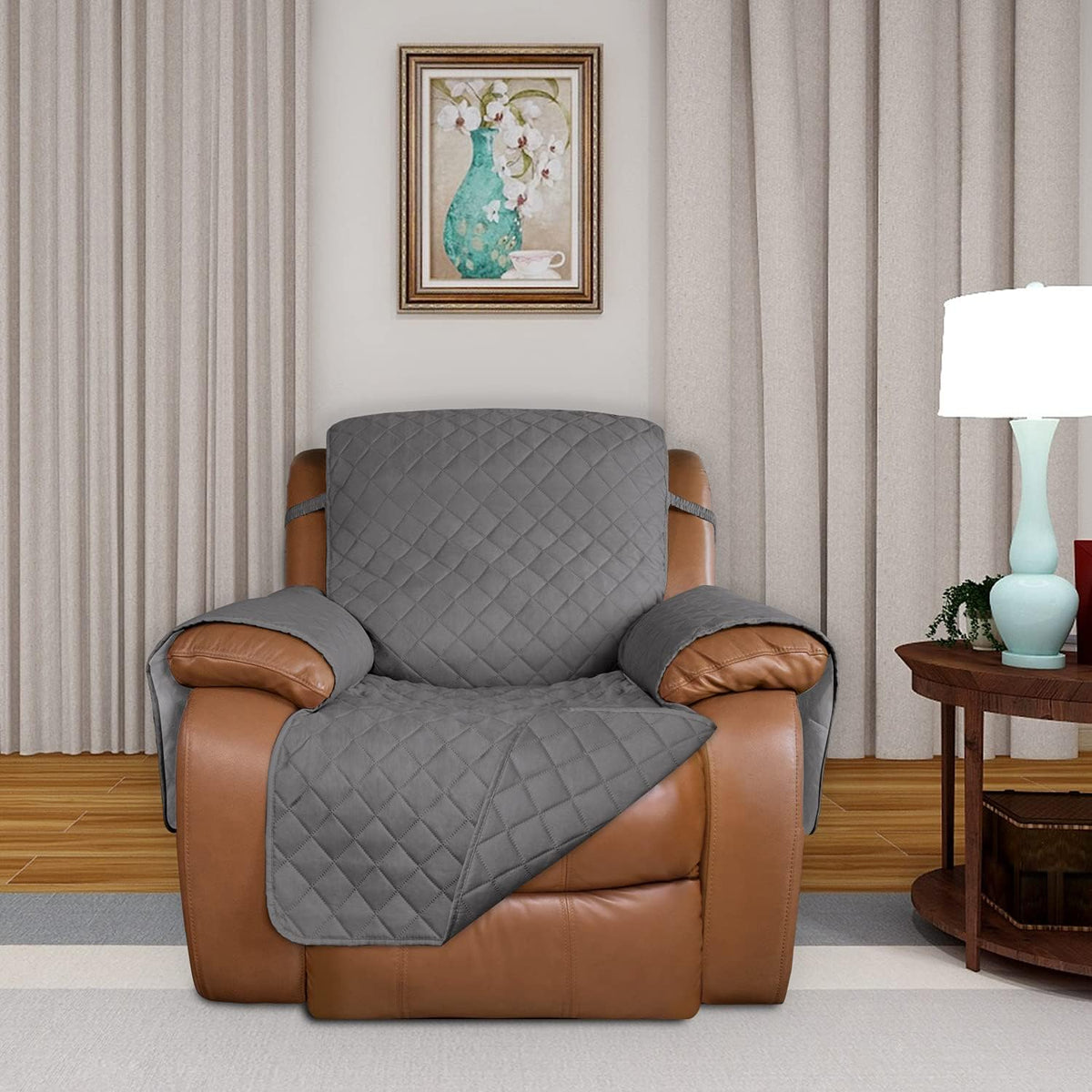PureFit Reversible Quilted Sofa Cover, Water Resistant Slipcover Furniture Protector, Washable