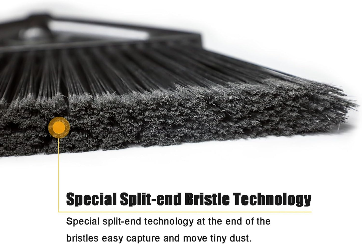 Heavy Duty Commercial Broom, Upgraded Angle Broom for Sweeping Indoor and Outdoor, Perfect Yellow