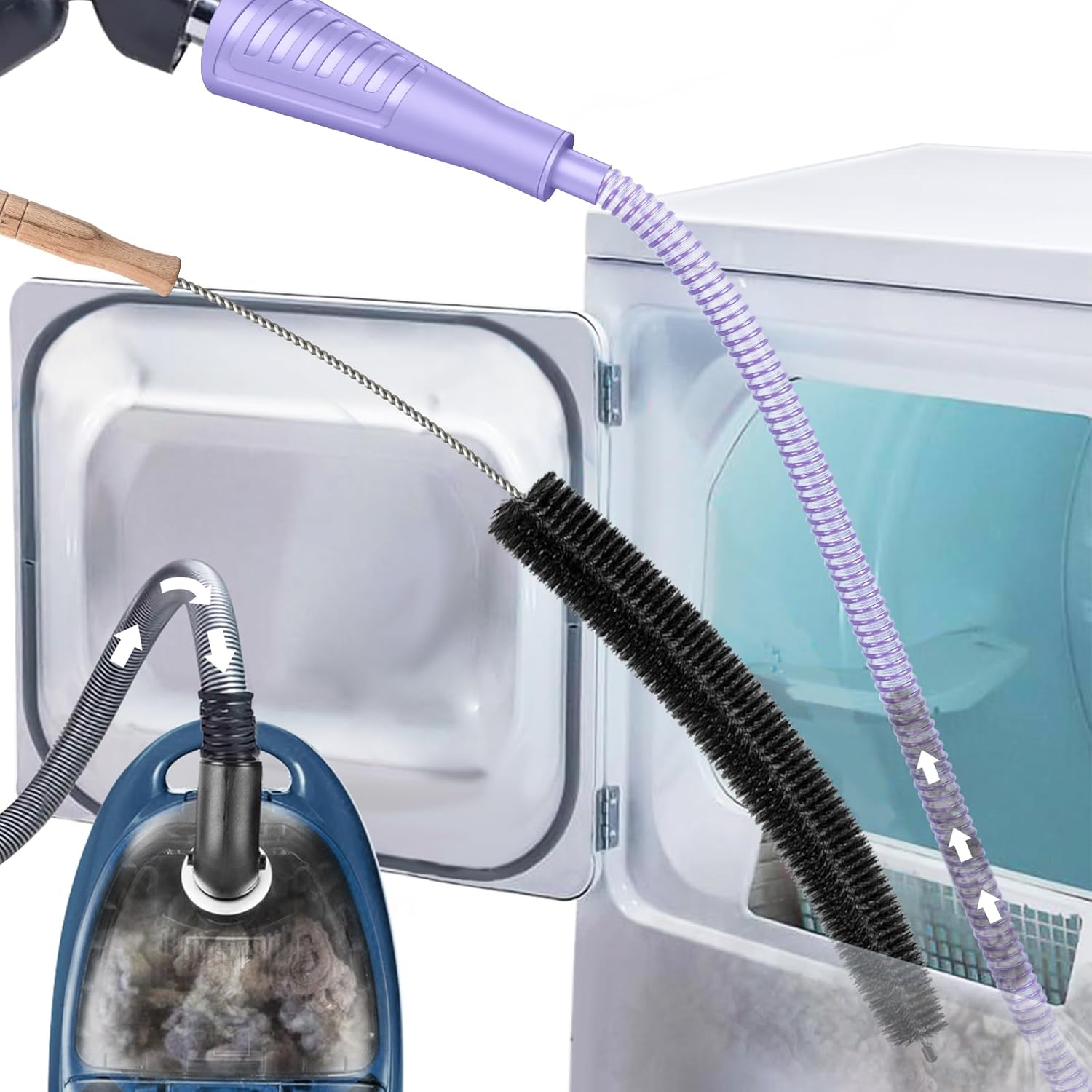 Sealegend Dryer Vent Cleaner Kit Dryer Lint Vacuum Attachment Lint Remover,Dryer Vent Vacuum Hose