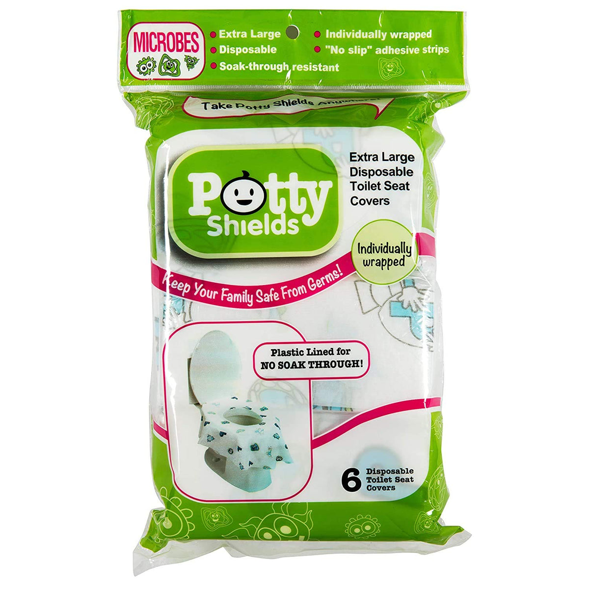 Disposable Toilet Seat Covers for Kids & Adults (6 Pack) - Germ Protect from Public Toilets