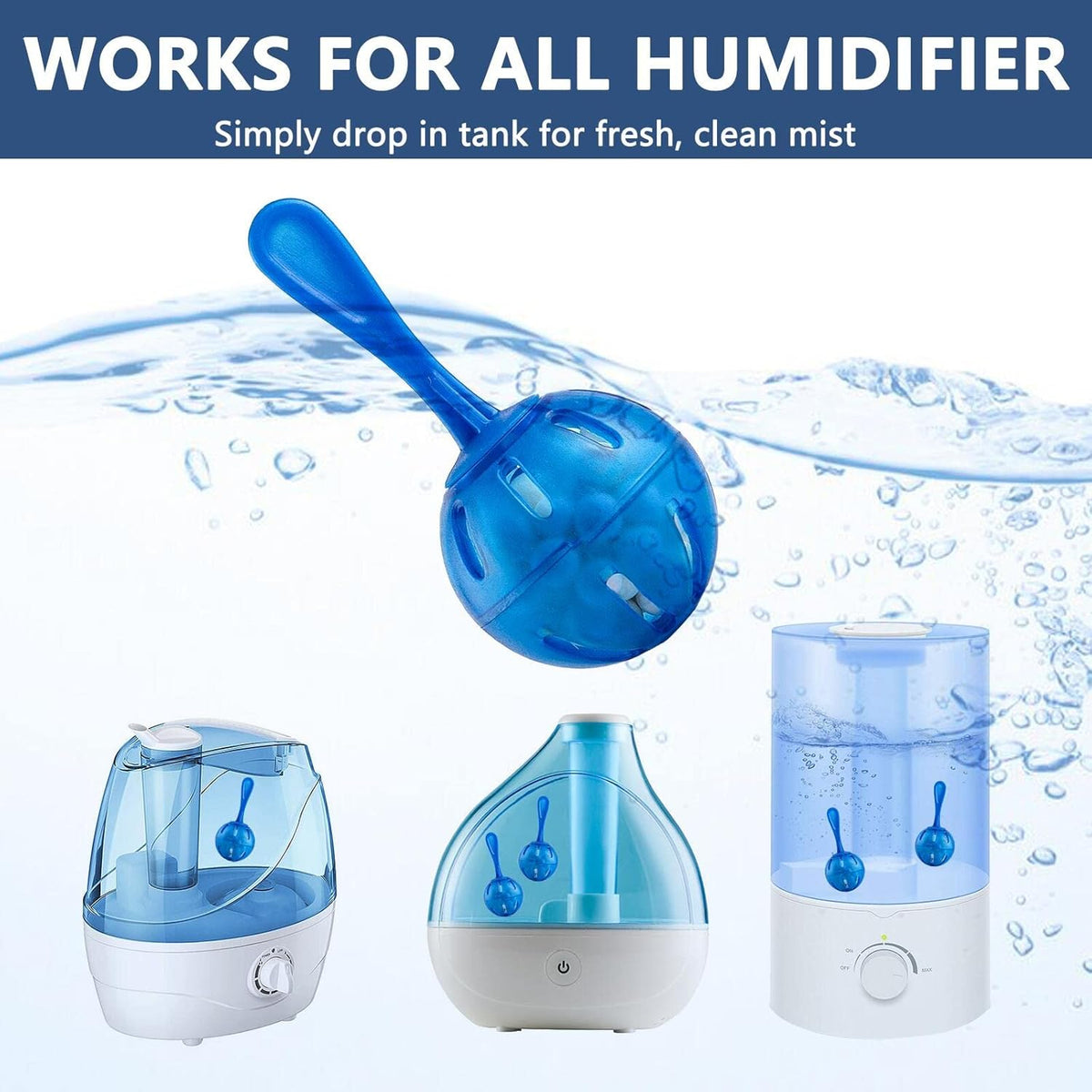 Humidifier Tank Cleaner, Raipoment Demineralization Cleaning Ball, Compatible with Mist