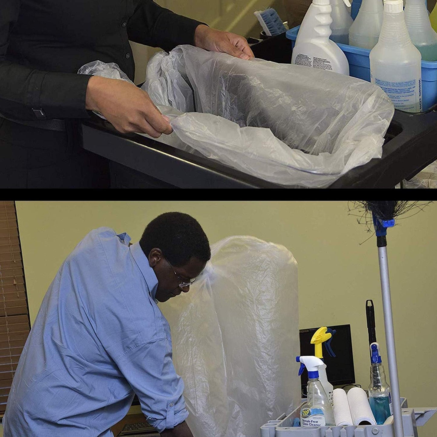 Aluf Plastics High Density Trash Bags, 33 Gallon, 250 Count, 16 Micron (eq), 33" x 40", Clear, for