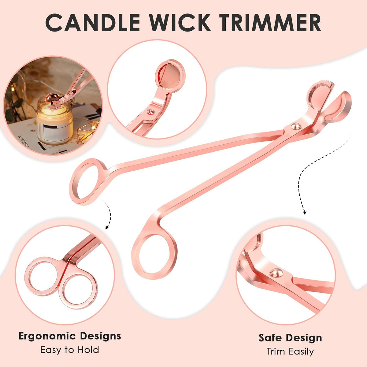 6 in 1 Candle Accessory Set,Candle Wick Trimmer Cutter,Candle Wick Dipper,Candle Wick Snuffer