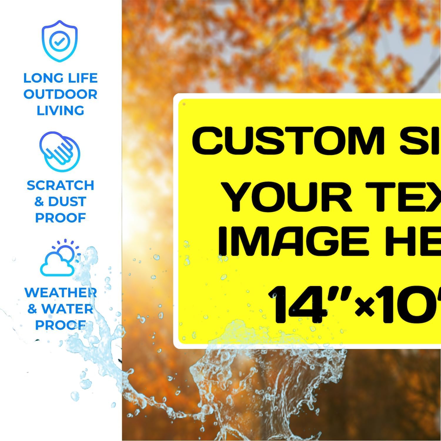 Repaly Personalized signs,Aluminum Weatherproof Metal Sign Multiple Sizes Custom Personalized Text