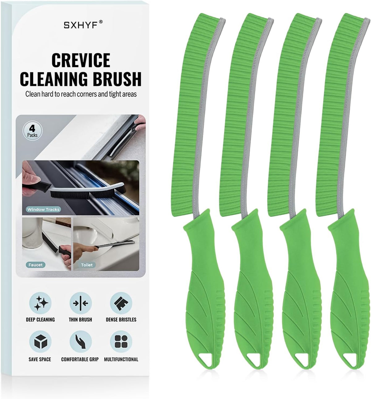 SXhyf Cleaning Brush - Hard Bristle Crevice Cleaning Brush, Multifunctional Gap Scrub Brush