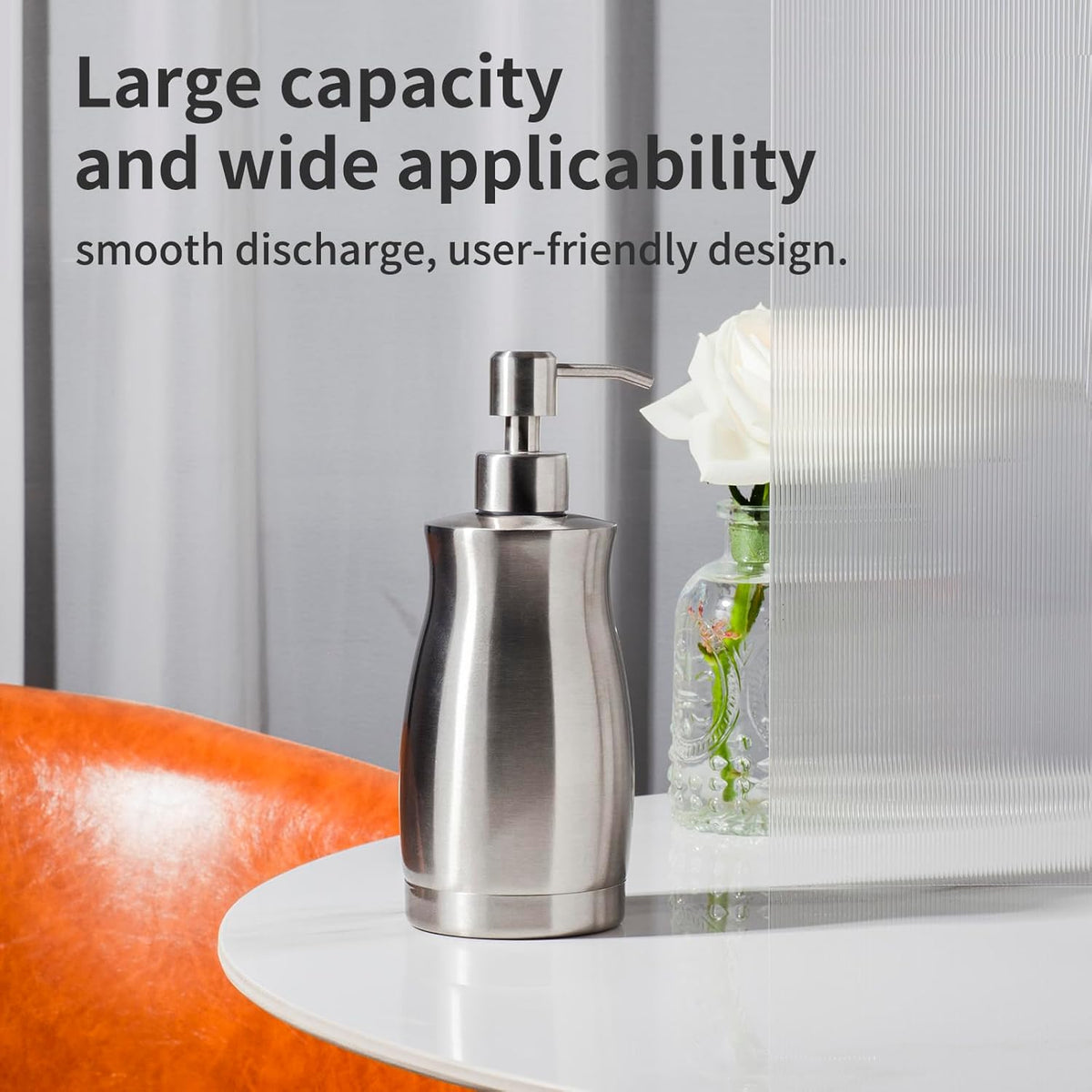 Brushed Stainless Steel Countertop Soap Dispenser Rust and Leak Resistant Hand Soap Pump with