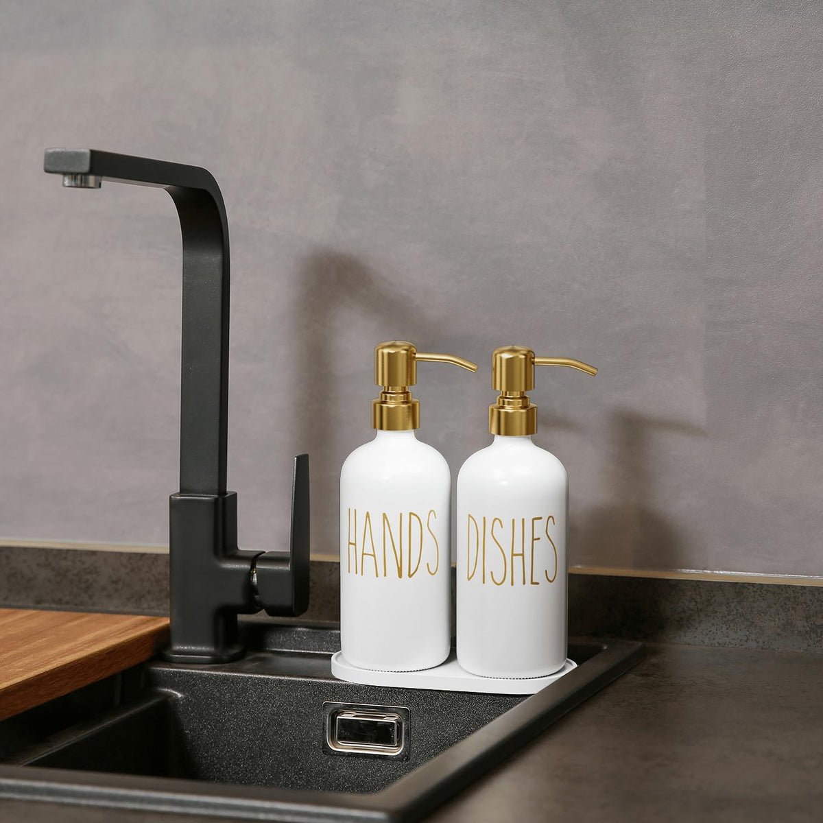 MOMEEMO Kitchen Soap Dispenser Set, Contains Dish and Hand Soap Dispenser, Suitable for Kitchen