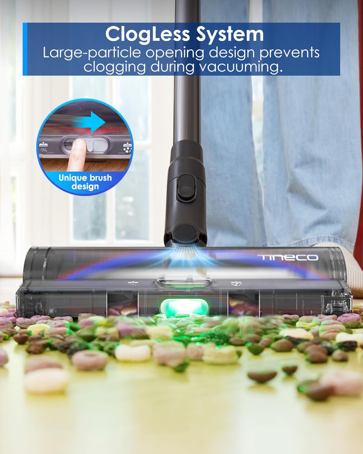 Tineco Pure ONE S50 Pro Cordless Stick Vacuum Cleaner, 200AW Powerful Suction, Zero Tangle Brush
