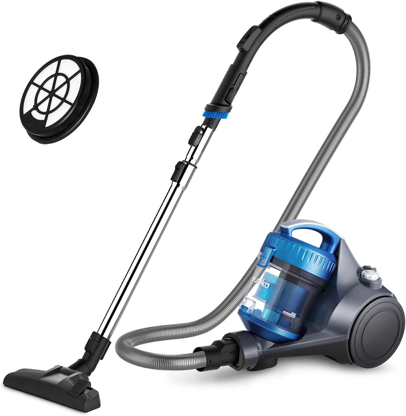 Eureka Bagless Canister Vacuum Cleaner, Lightweight Vac for Carpets and Hard Floors, w/Filter