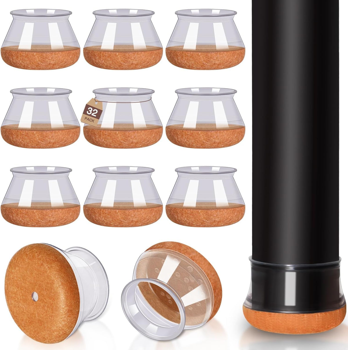 Chair Leg Floor Protectors Round Chair Leg Protectors for Hardwood Floors Silicone Caps Felt