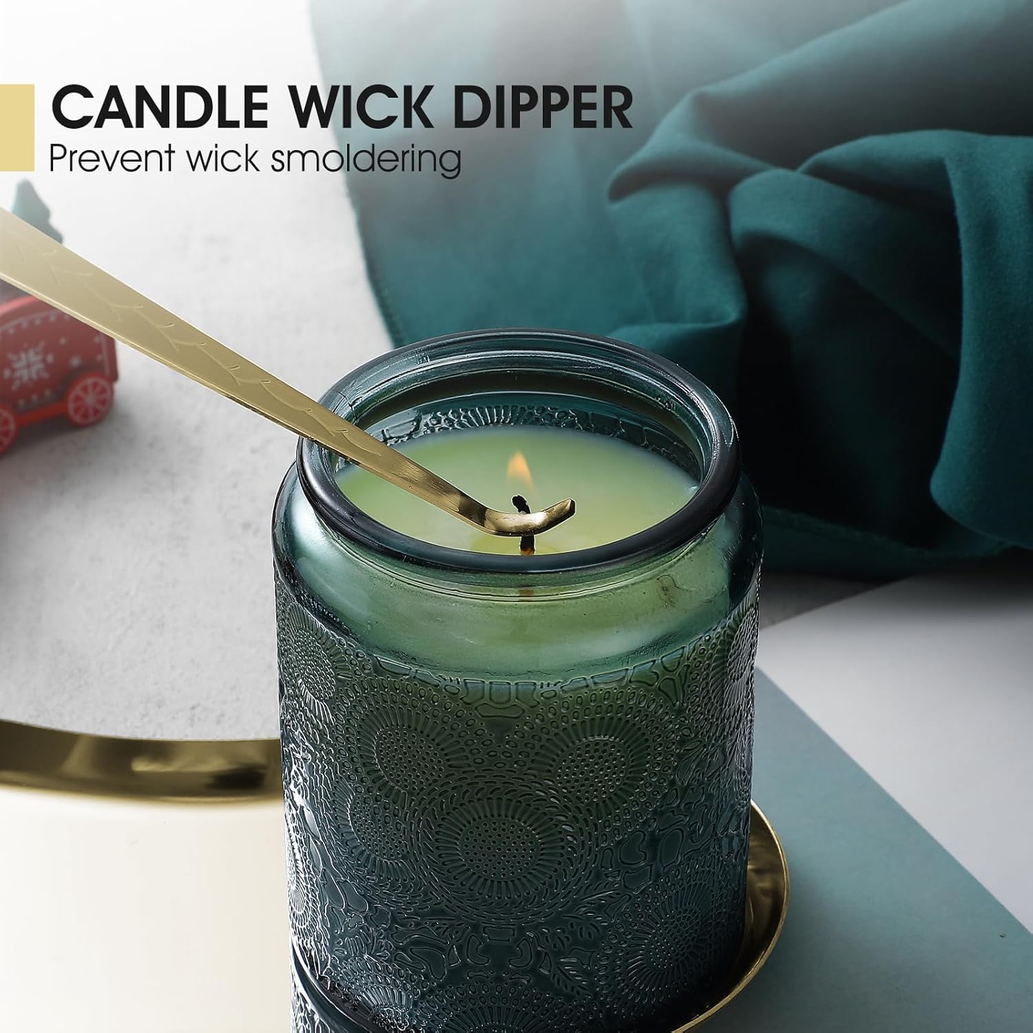 PATOISE 4 in 1 Candle Accessory Set, Candle Wick Trimmer Cutter, Candle Snuffer, Candle Wick