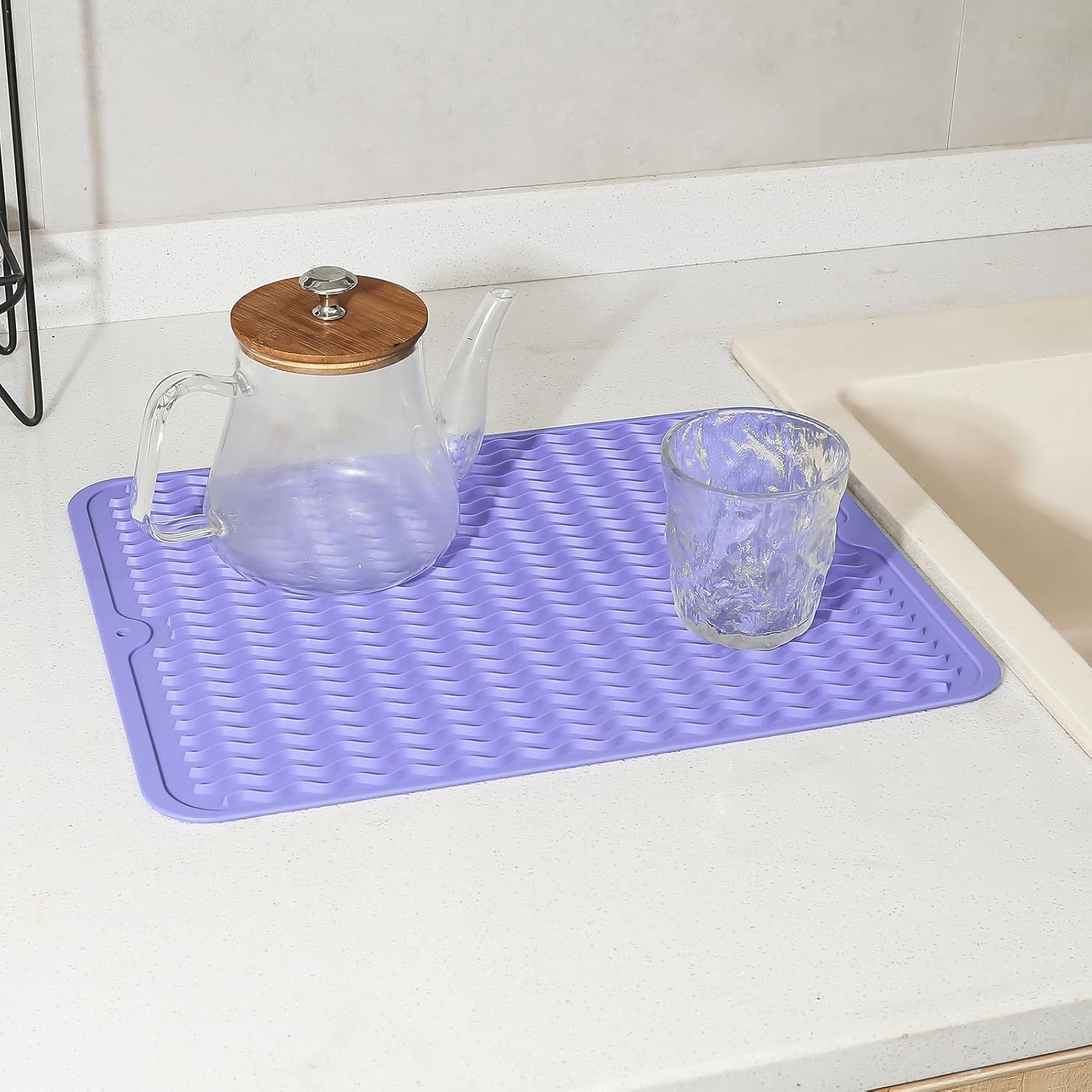 Silicone Dish Drying Mat for Multiple Usage,Easy clean,Eco-friendly,Heat-resistant Silicone Mat for