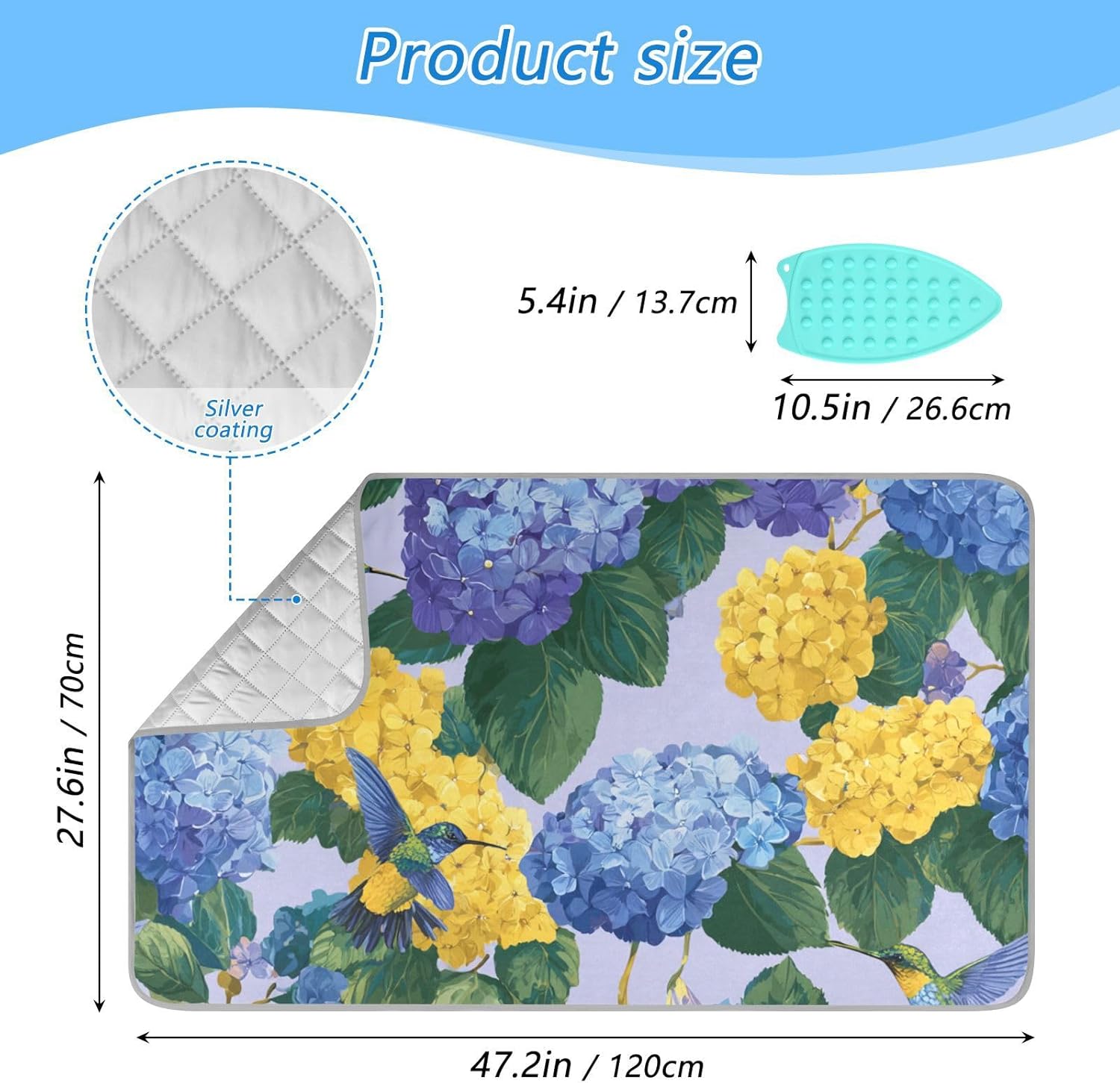 Ironing Mat Portable Ironing Pad Ironing Blanket for Table Top Heat Resistance Double-Side Using