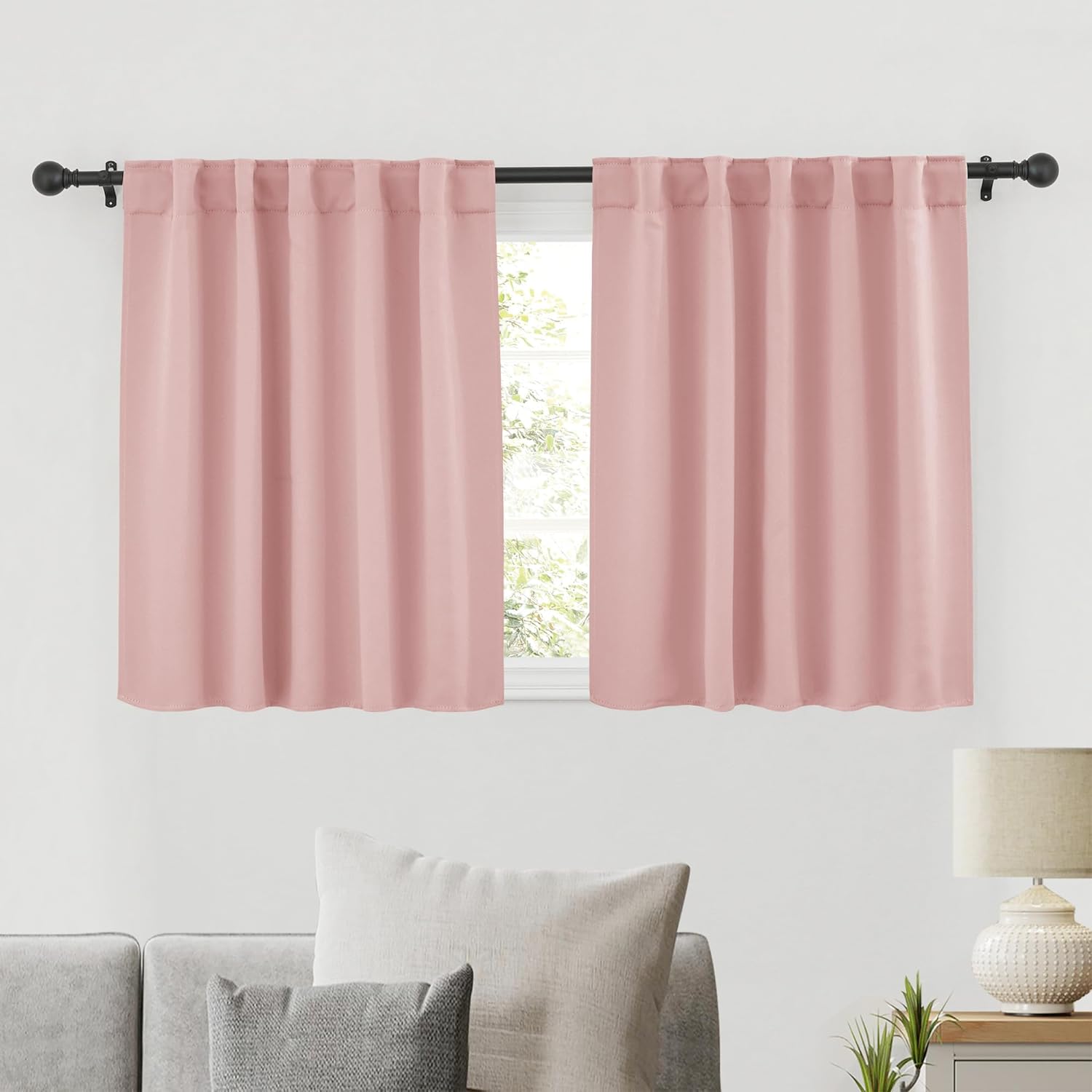 RYB HOME Blackout Curtains for Bedroom, Small Windows Shades Thermal Insulating Privacy Drapes for