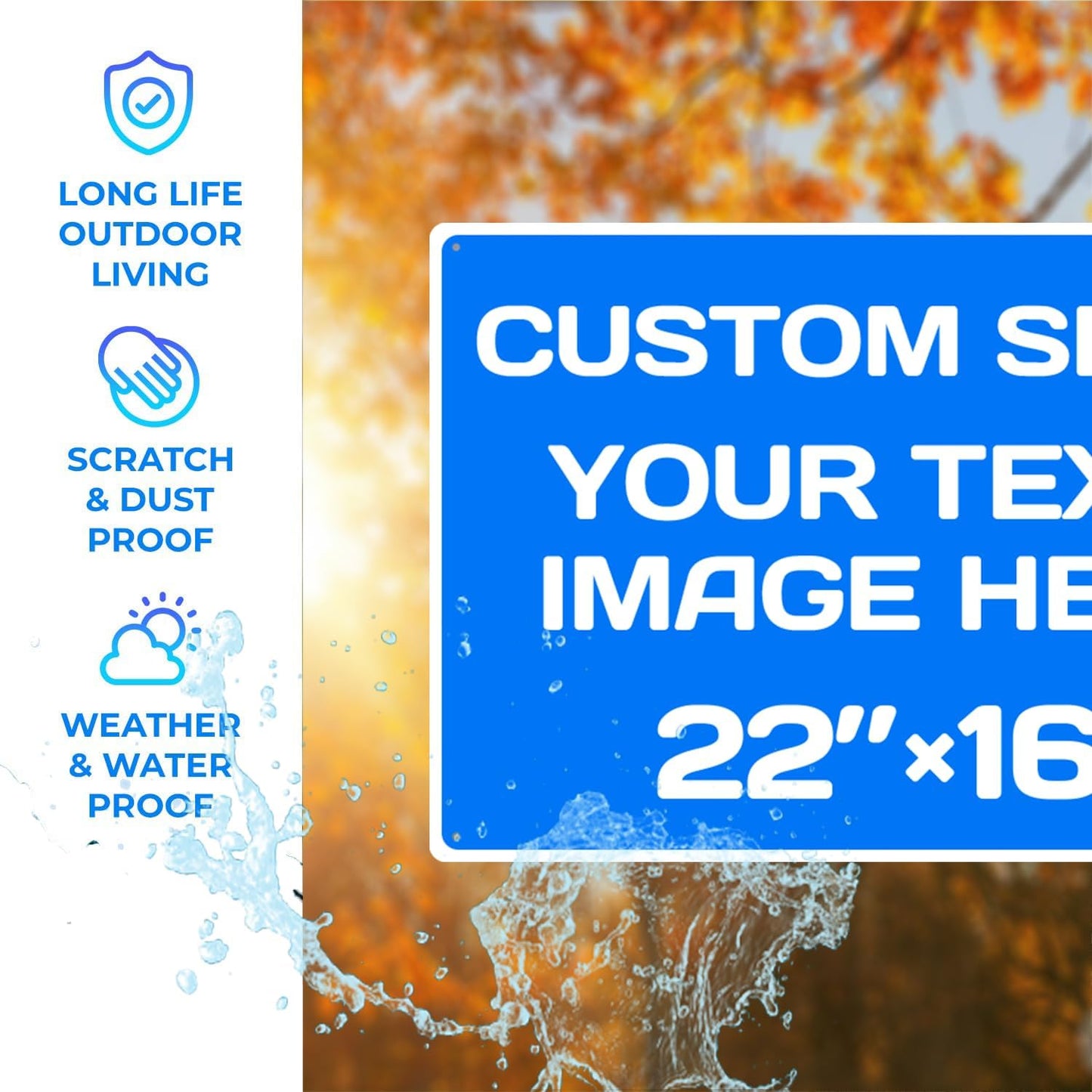 Custom Aluminum Weatherproof Metal Sign - Multiple Sizes, Custom Personalized Text And Picture
