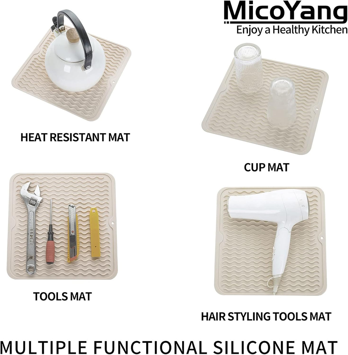 Silicone Dish Drying Mat for Multiple Usage,Easy clean,Eco-friendly,Heat-resistant Silicone Mat for