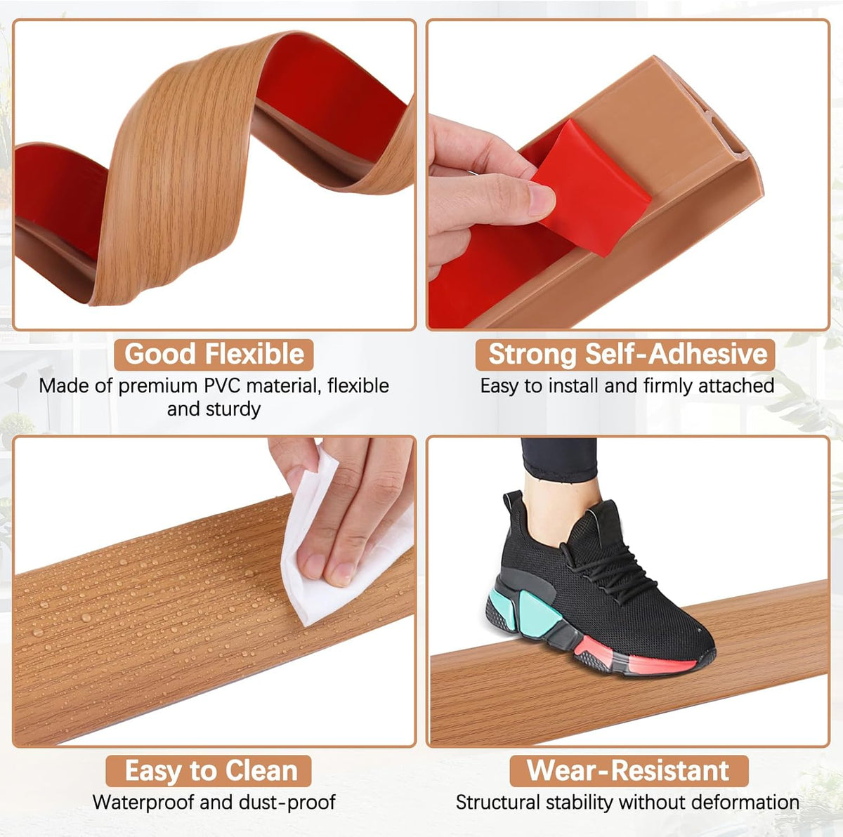 Vinyl Door Threshold Flooring Transition Strip Self Adhesive Carpet Edging Strip for Laminate