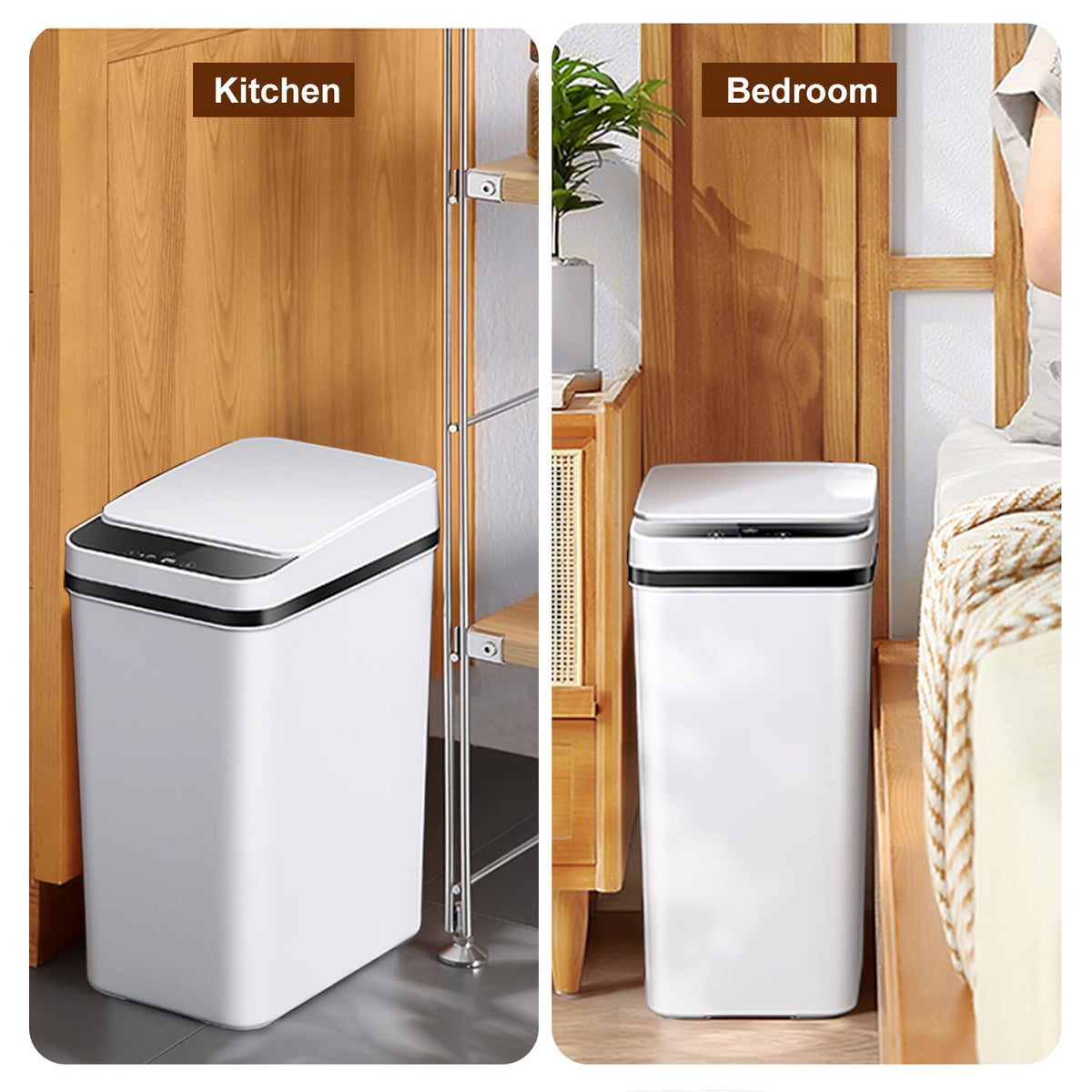 Yatmung Skinny Trash Can Automatic Touchless - 4 Gallons Motion Sensor Bathroom Trash Can