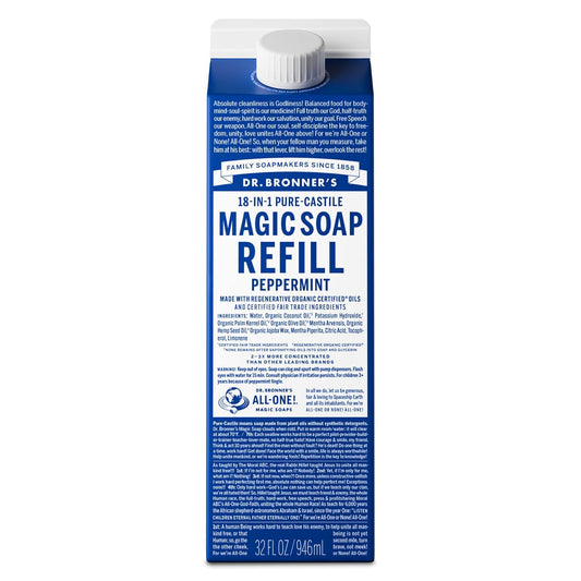 Dr. Bronner's Pure-Castile Liquid Magic Soap Refill - Made with Regenerative Organic Certified
