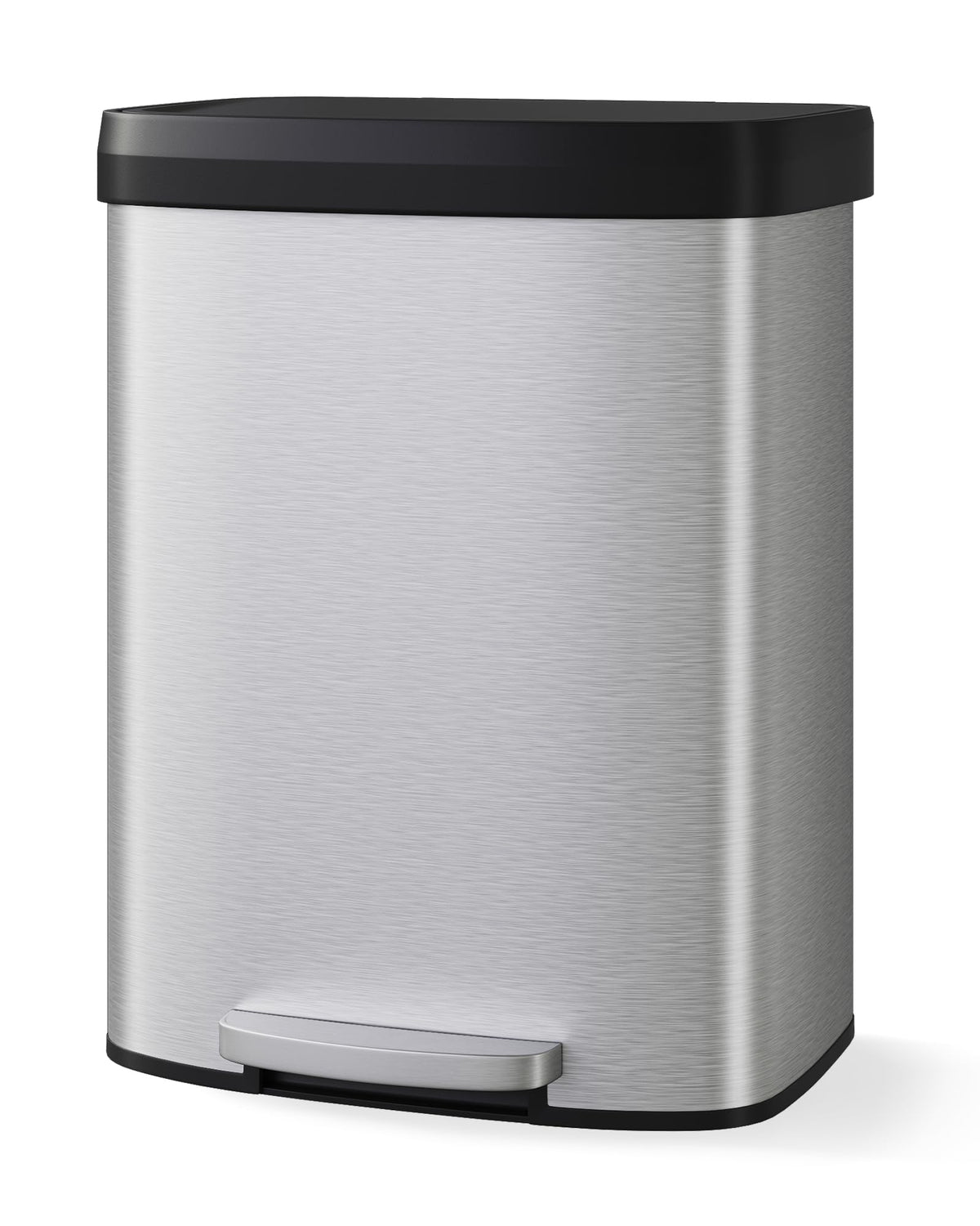 Garvee 16 gal / 60 L Stainless Steel Trash Can with Lid, Large Garbage Can for Kitchen, Rustproof