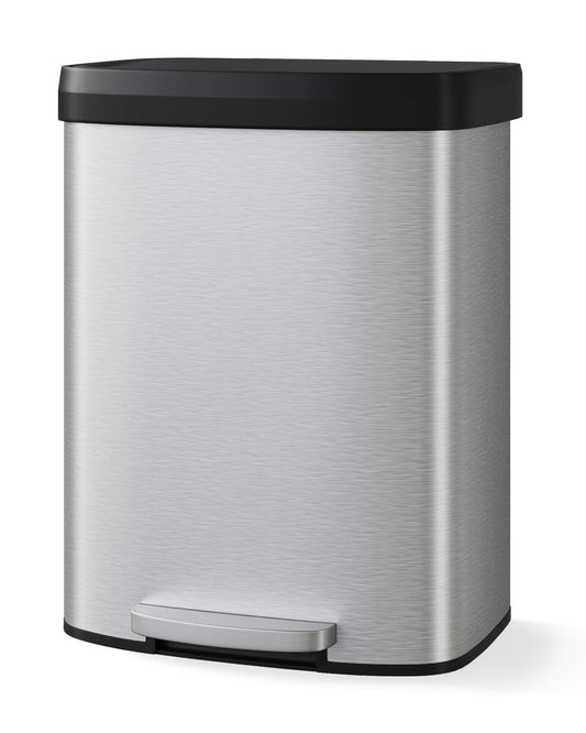 Garvee 16 gal / 60 L Stainless Steel Trash Can with Lid, Large Garbage Can for Kitchen, Rustproof