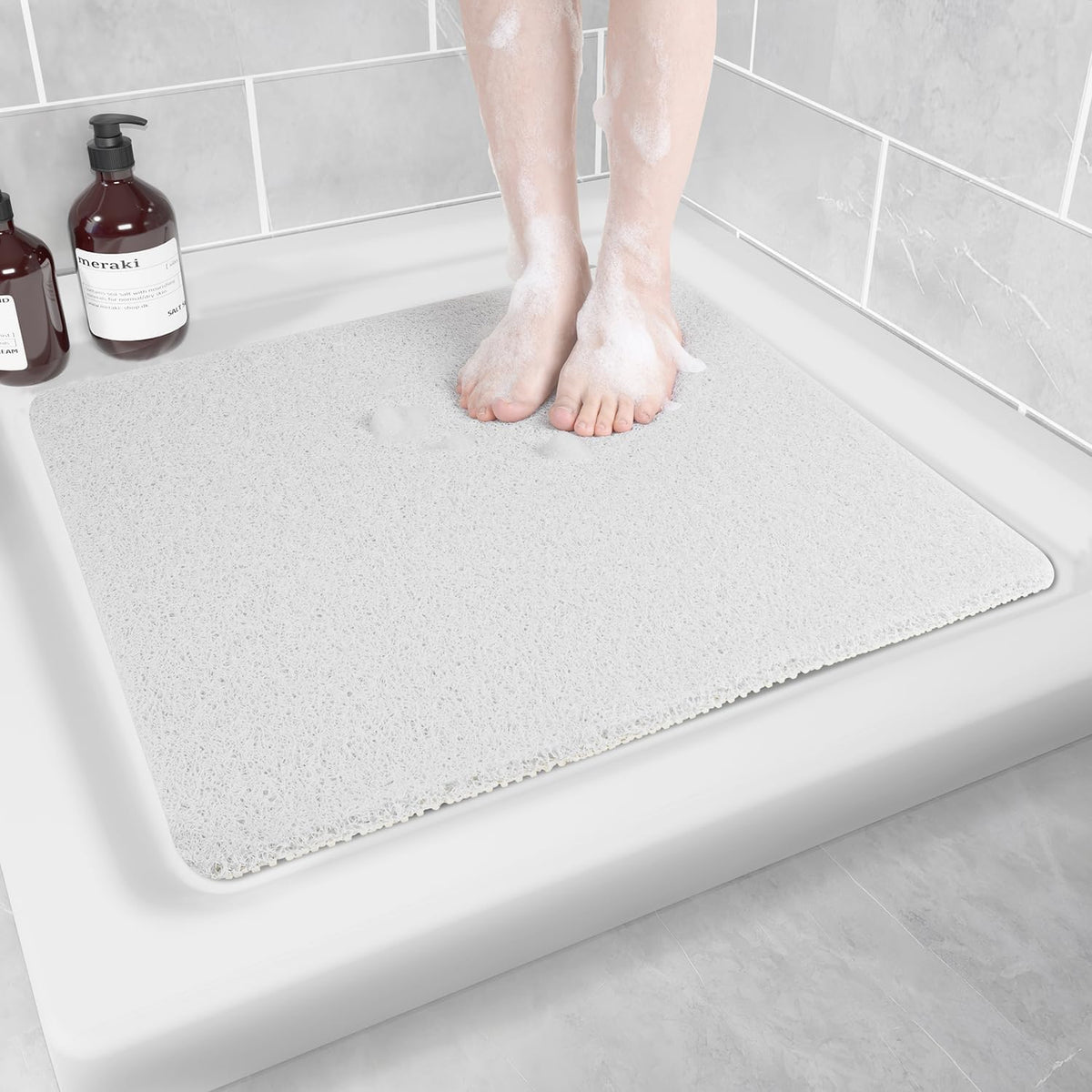 Non-Slip Bathtub Mat, Anti Slip Shower Mat, Fast Drying Bathtub Mats, Foot Scrubber Mat, Anti Slip