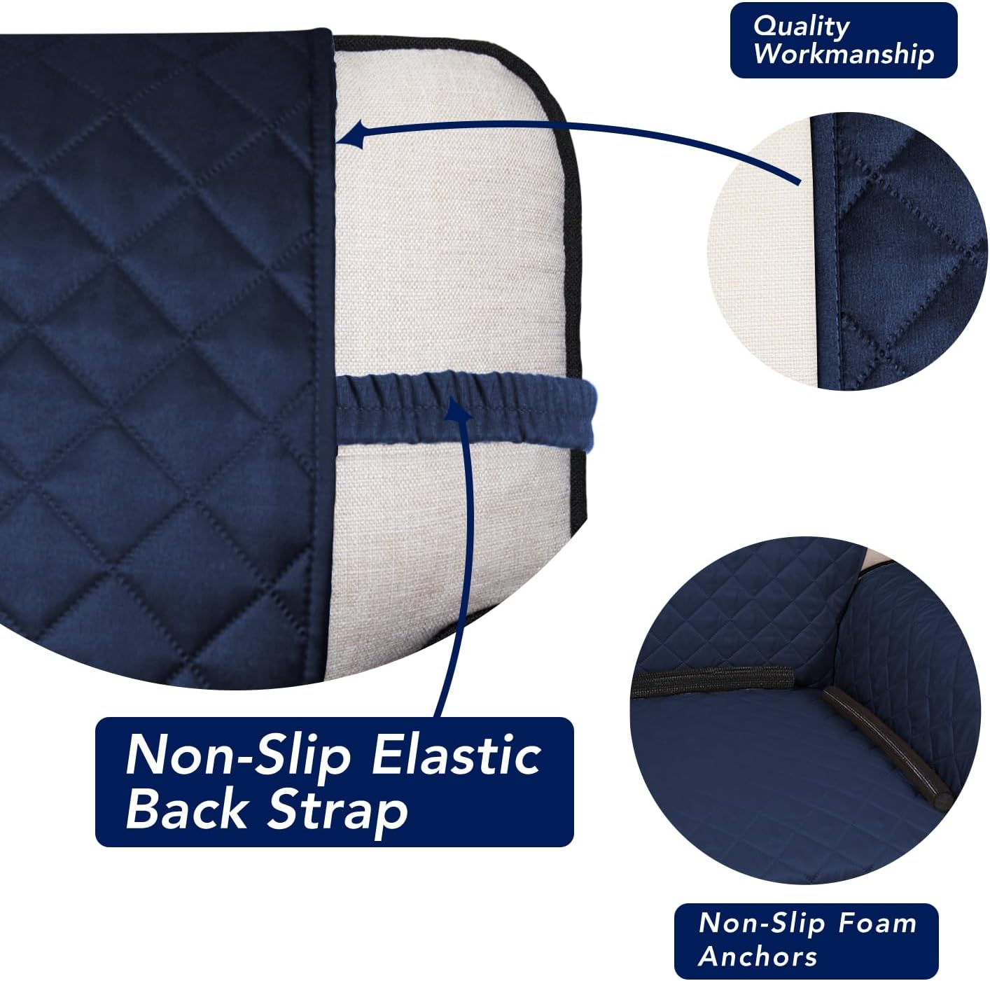 PureFit Reversible Quilted Sofa Cover, Water Resistant Slipcover Furniture Protector, Washable