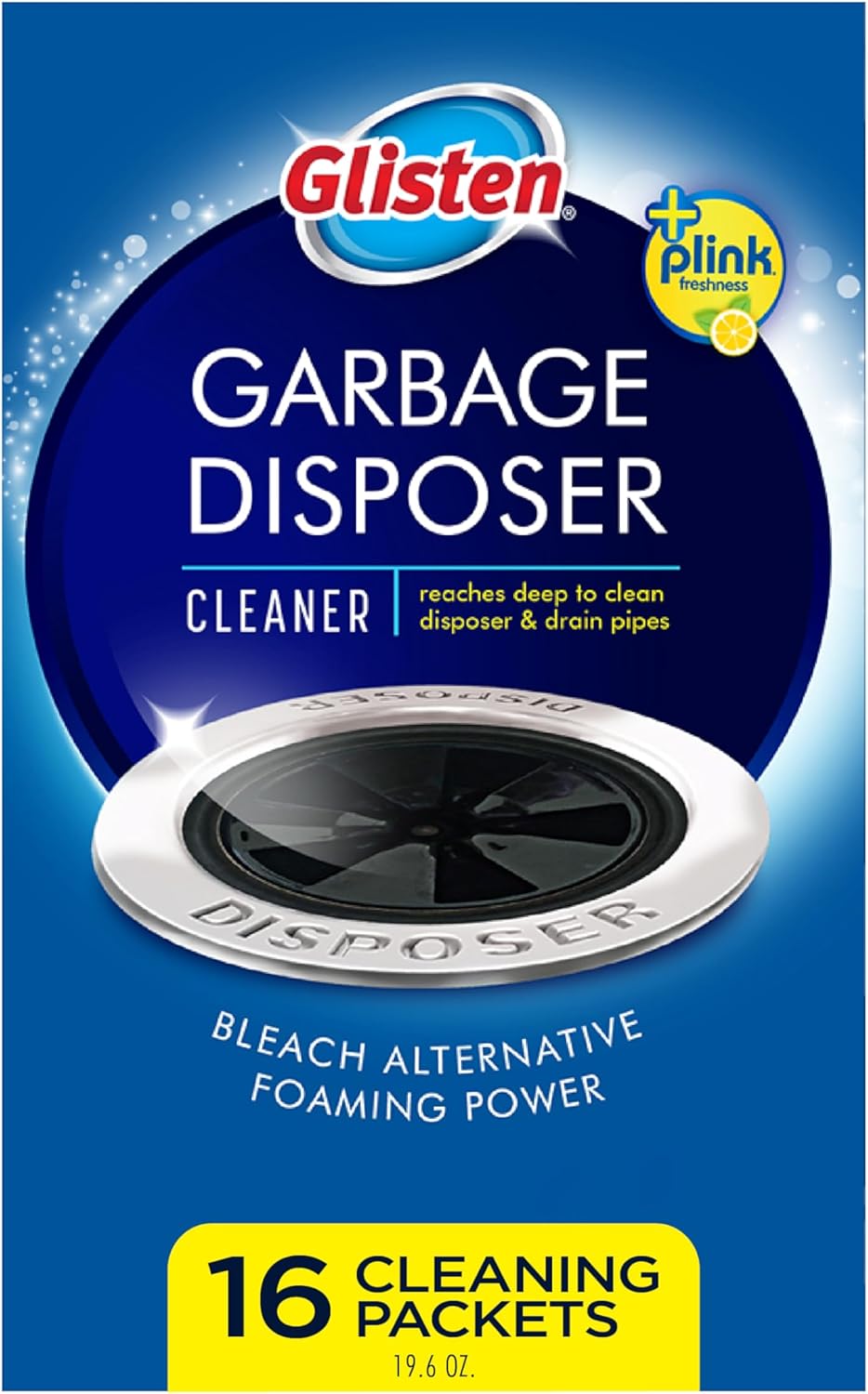 Glisten Garbage Disposer Cleaner and Freshener with Foaming Action, Helps Remove Buildup in Drains