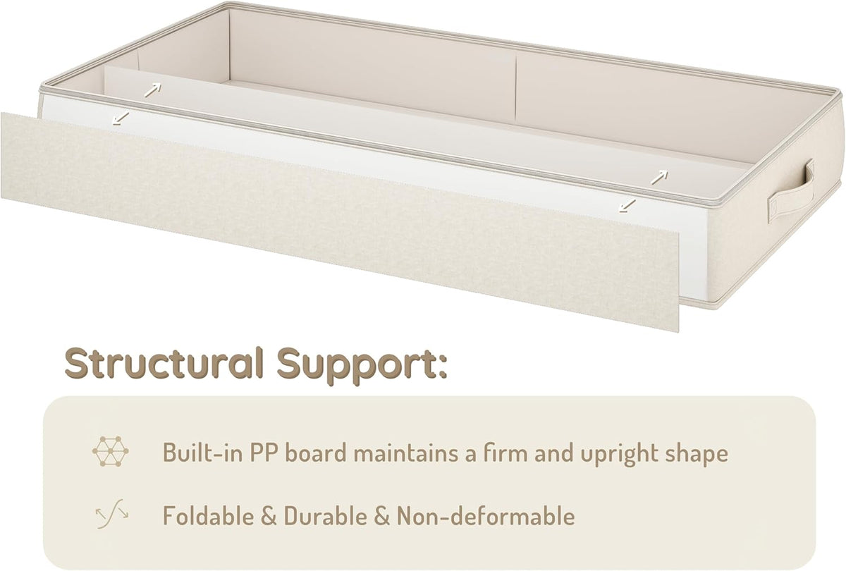 Vailando Under Bed Storage Containers, Underbed Storage Bins with 6 Inches Tall, Clothes Storage