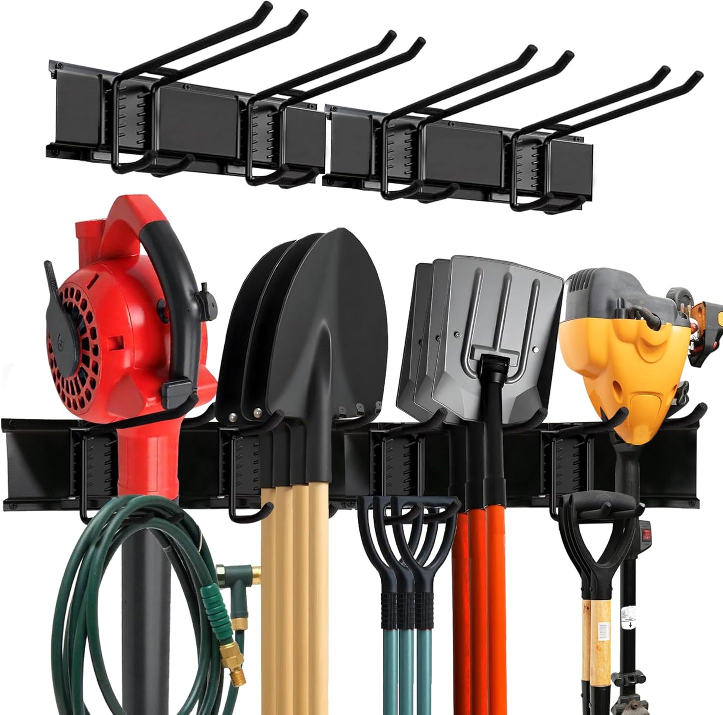 Garage Wall Organizer | 32" Heavy-Duty Tool Storage Rack | Adjustable Double-Layer Hooks | 200 lbs