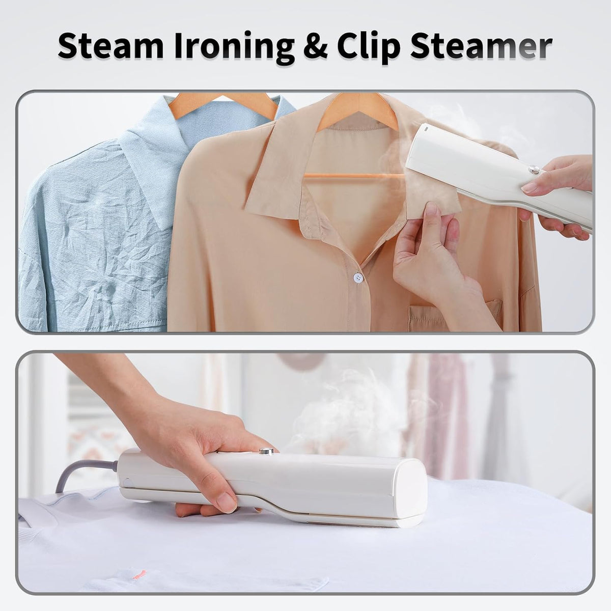 Iron Steamer for Clothes - Mini Iron, Portable Handheld Garment Steamer, 3 in 1 Steam Iron Wet &