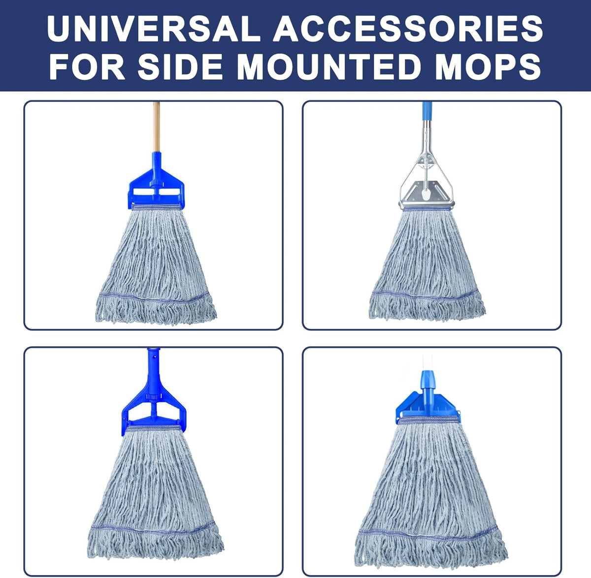 KeFanta 3 Pack Heavy Duty Commercial Mop Head Replacement,Looped End String Cotton Mop