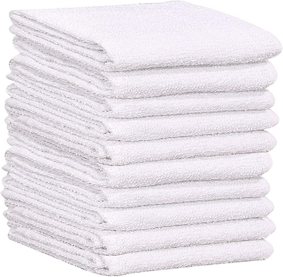 GOLD TEXTILES 60 PC New Cotton Blend White Restaurant Bar Mops Kitchen Towels 28oz (5 Dozen) (60