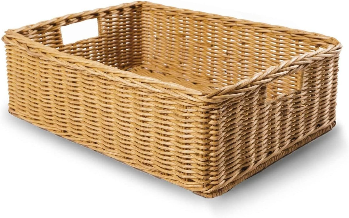 The Basket Lady Under the Bed/Basic Wicker Storage Basket, Large, 22 in L x 16.5 in W x 7 in H