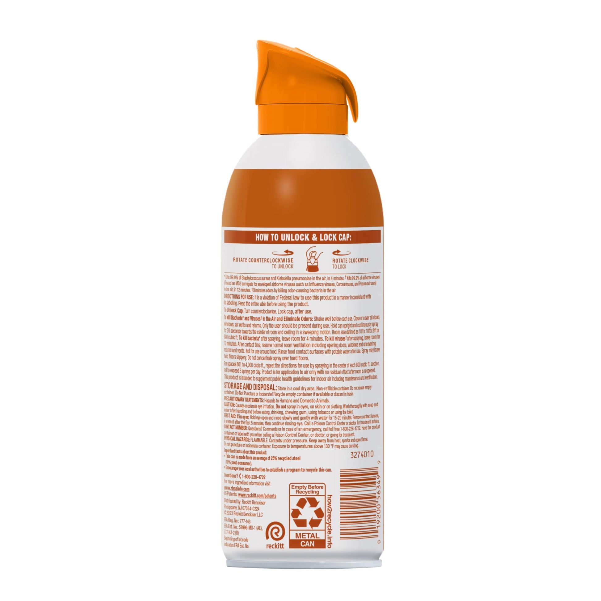 Lysol Air Sanitizer Spray with Bacterial Odor Eliminator for Home & Office, Sanitizing Air Spray