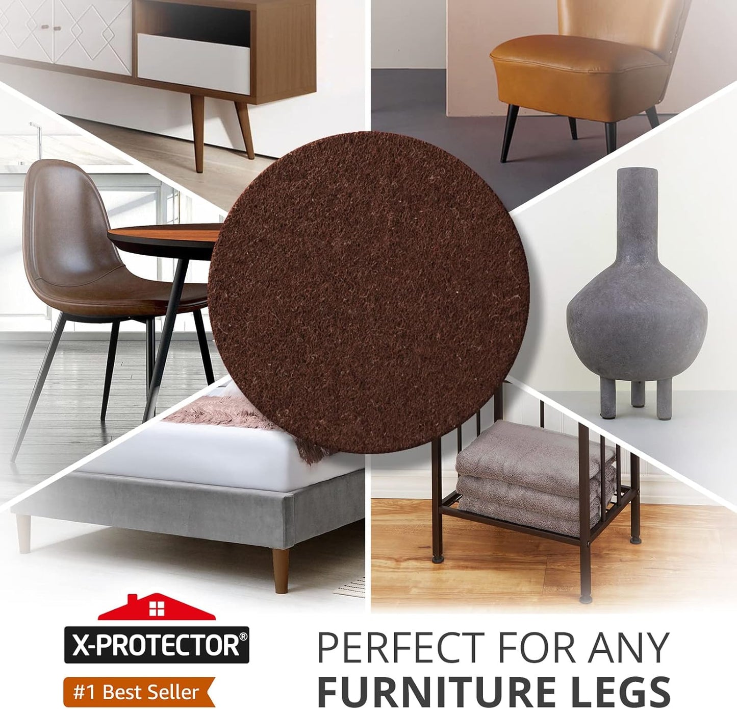 Felt Furniture Pads X-PROTECTOR - 48 Premium Floor Protector Chair Felts for Feet Wood Floors Best