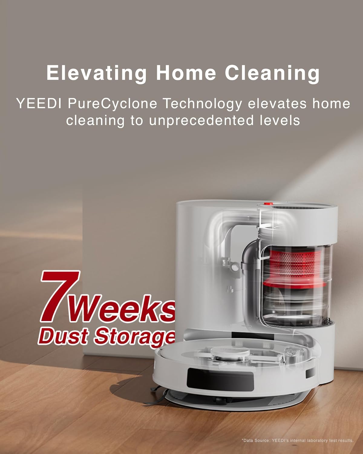 Yeedi C12 Plus Robot Vacuum and Mop, 8000Pa Strong Suction, 7-Week Dust Storage, Bagless Dust Bin