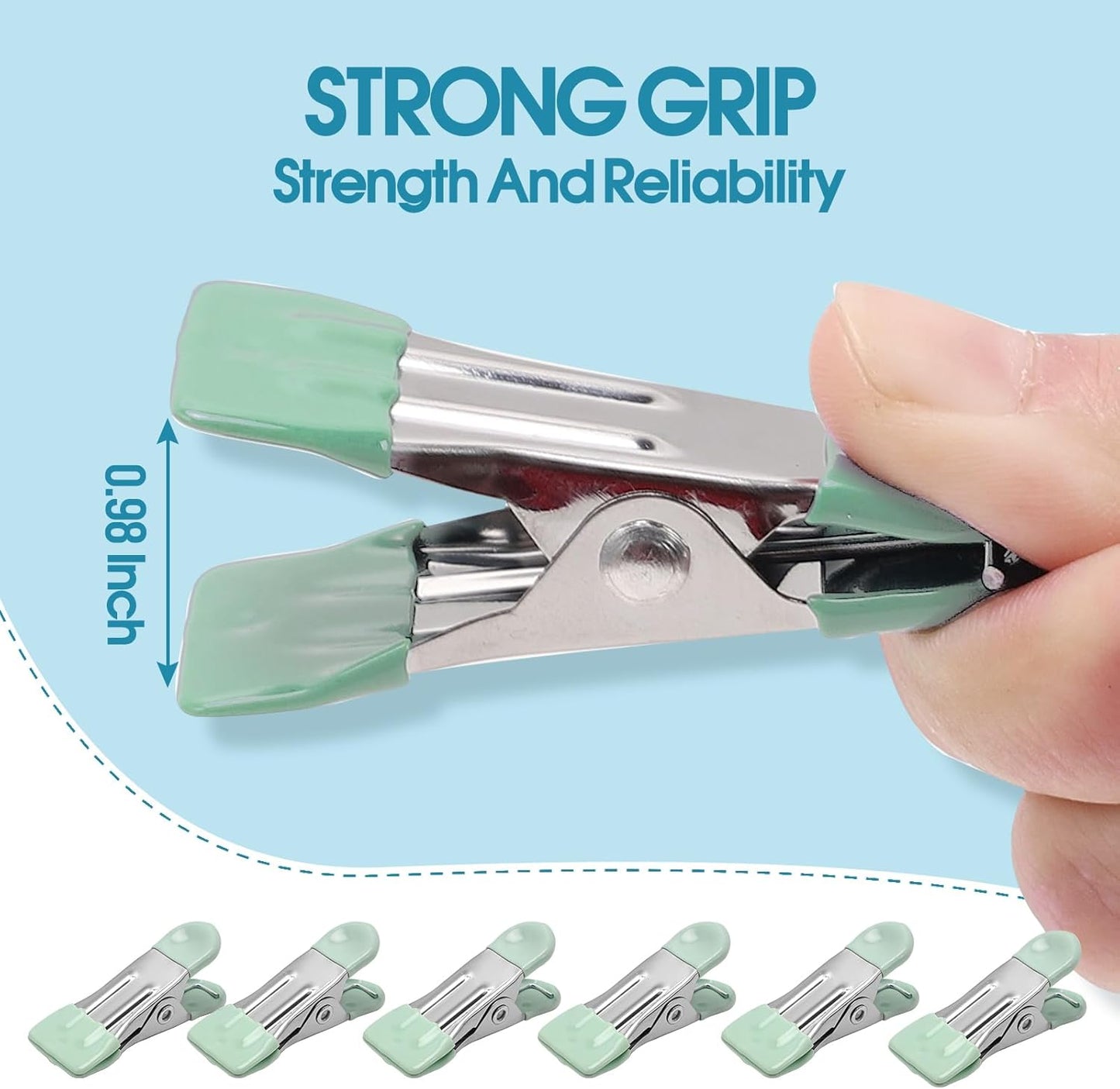 Clothes Pins Heavy Duty 30 Pack - 2.17 Inch Metal Chip Clips, Clothespins for Photo Drying