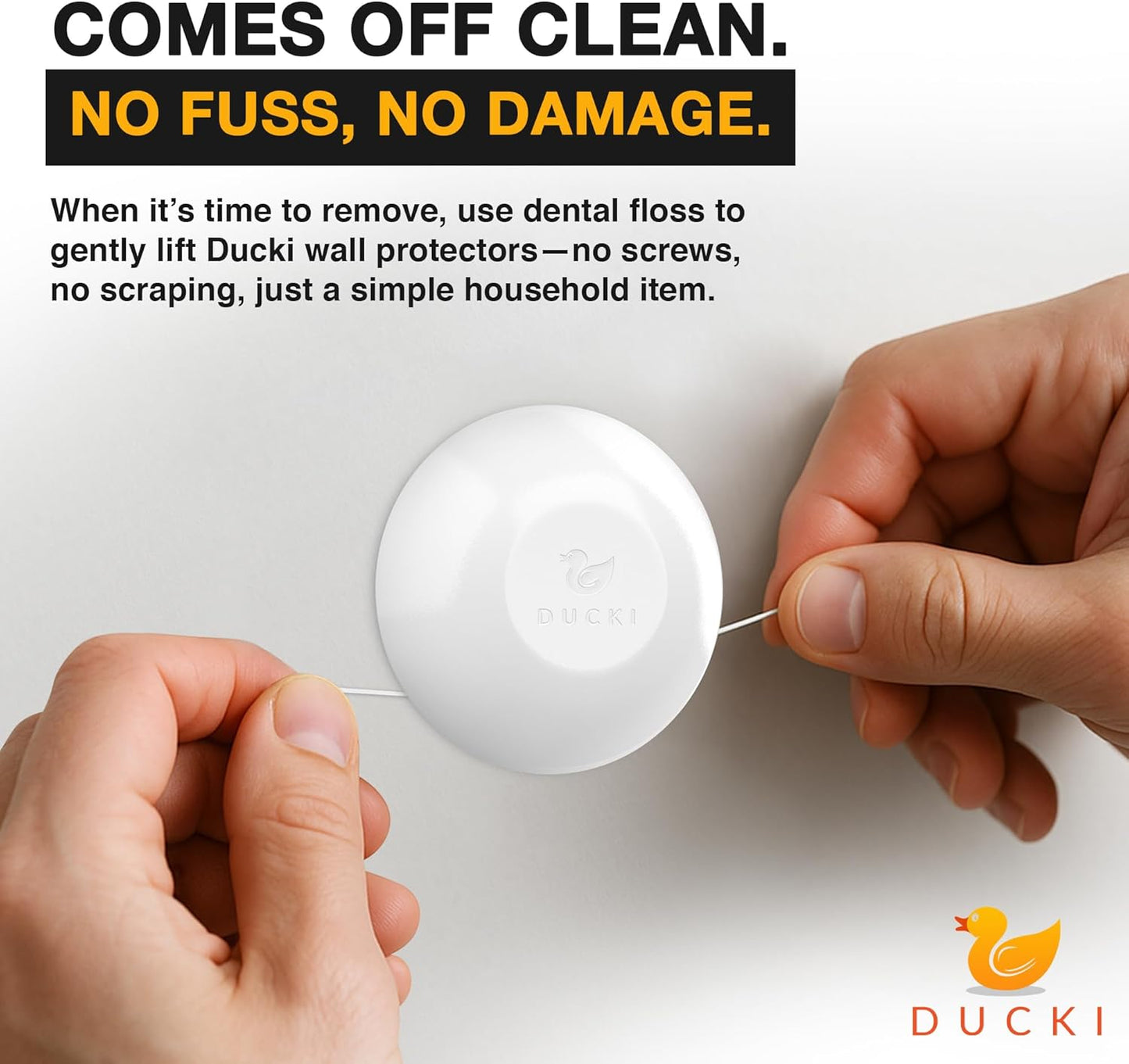 Ducki Door Stop Wall Protector | Self Adhesive Door Knob Wall Protectors from Door Knobs | Rubber