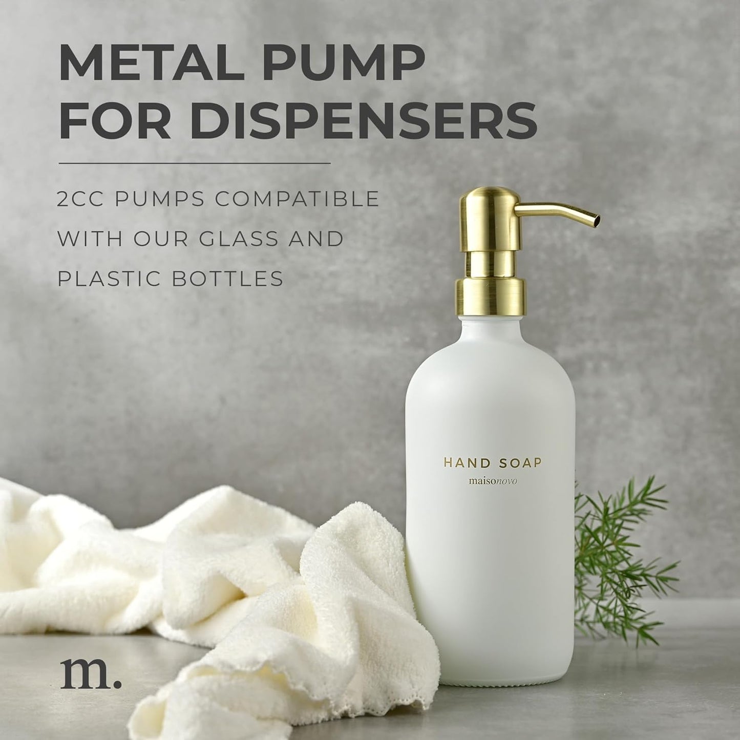 MaisoNovo Soap Pump Replacement - 2X Gold Metal Pumps - Pump Dispenser - Soap Dispenser Pump