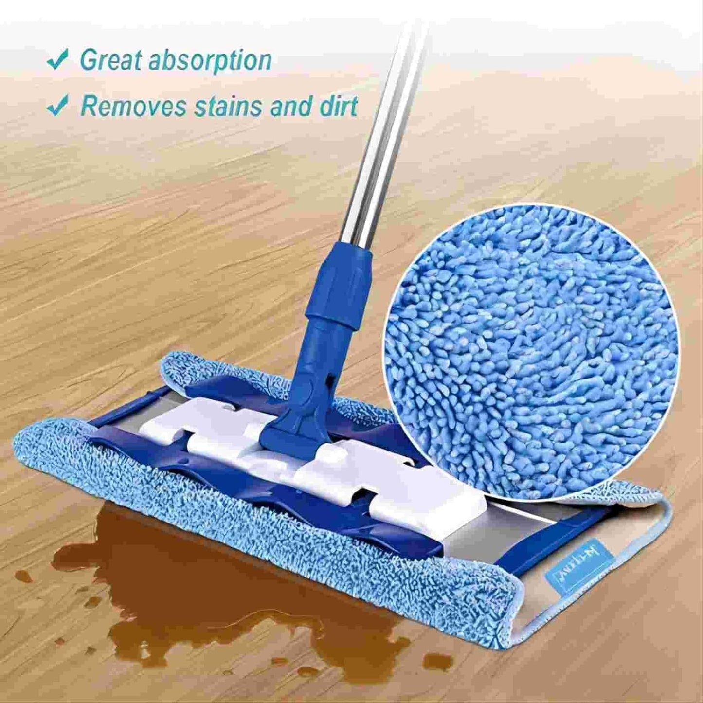 KEEPOW Microfiber Mop Cloth Refills Compatible with MR.SIGA Professional Microfiber Mop, Double