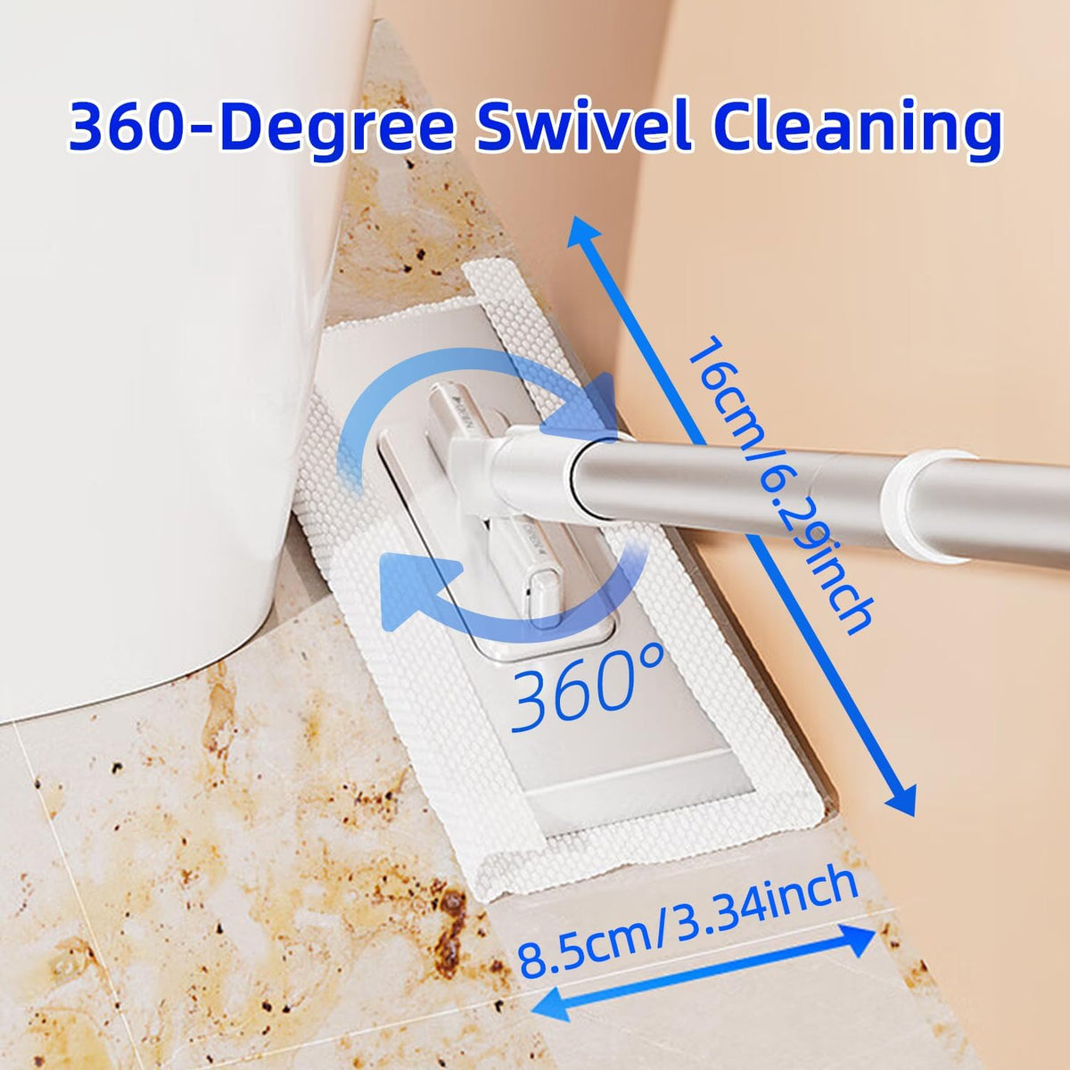 Mini Sweeper Mop No-Touch Dirty Cleaning Flat Dust Mop for Dry Wet Disposable Pads, Multi Surface