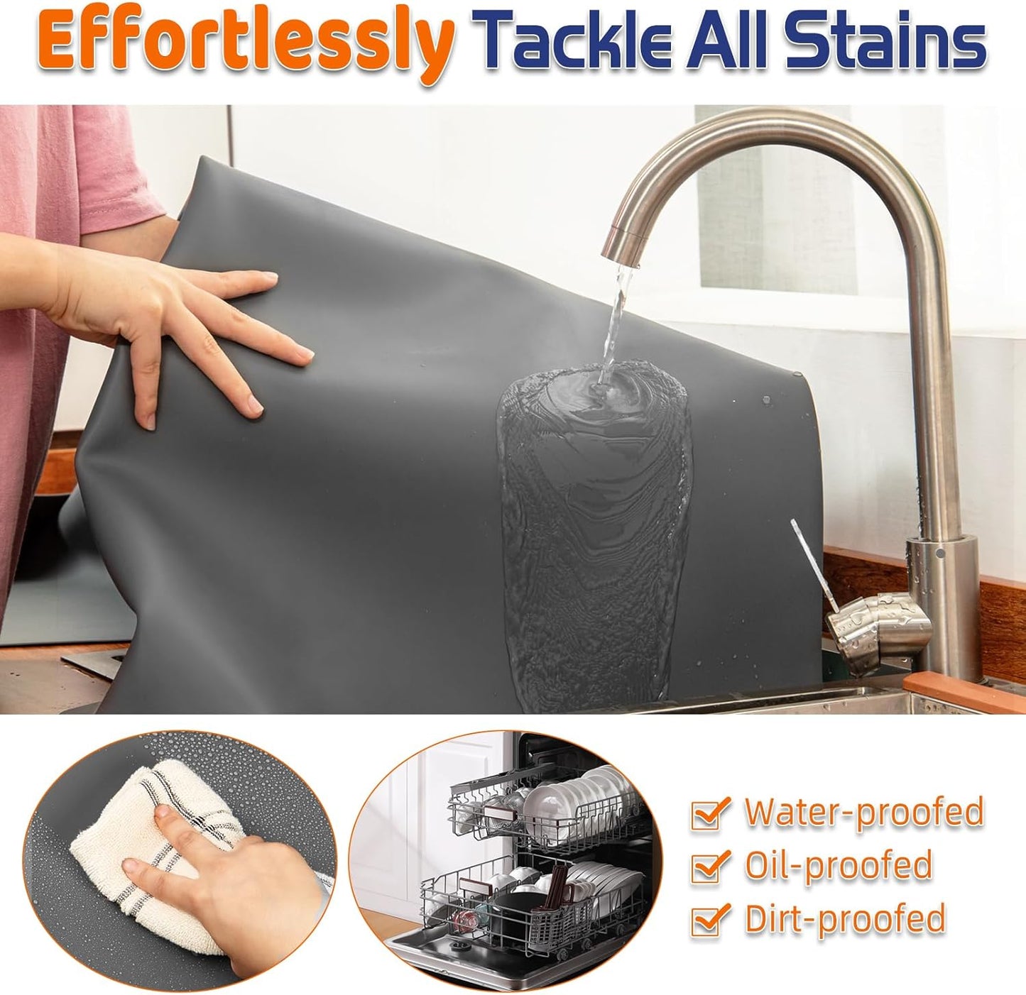 Warome Silicone Mat,78.7”x 23.6” Heat Resistant Mats for Countertop,Extra Large Countertop
