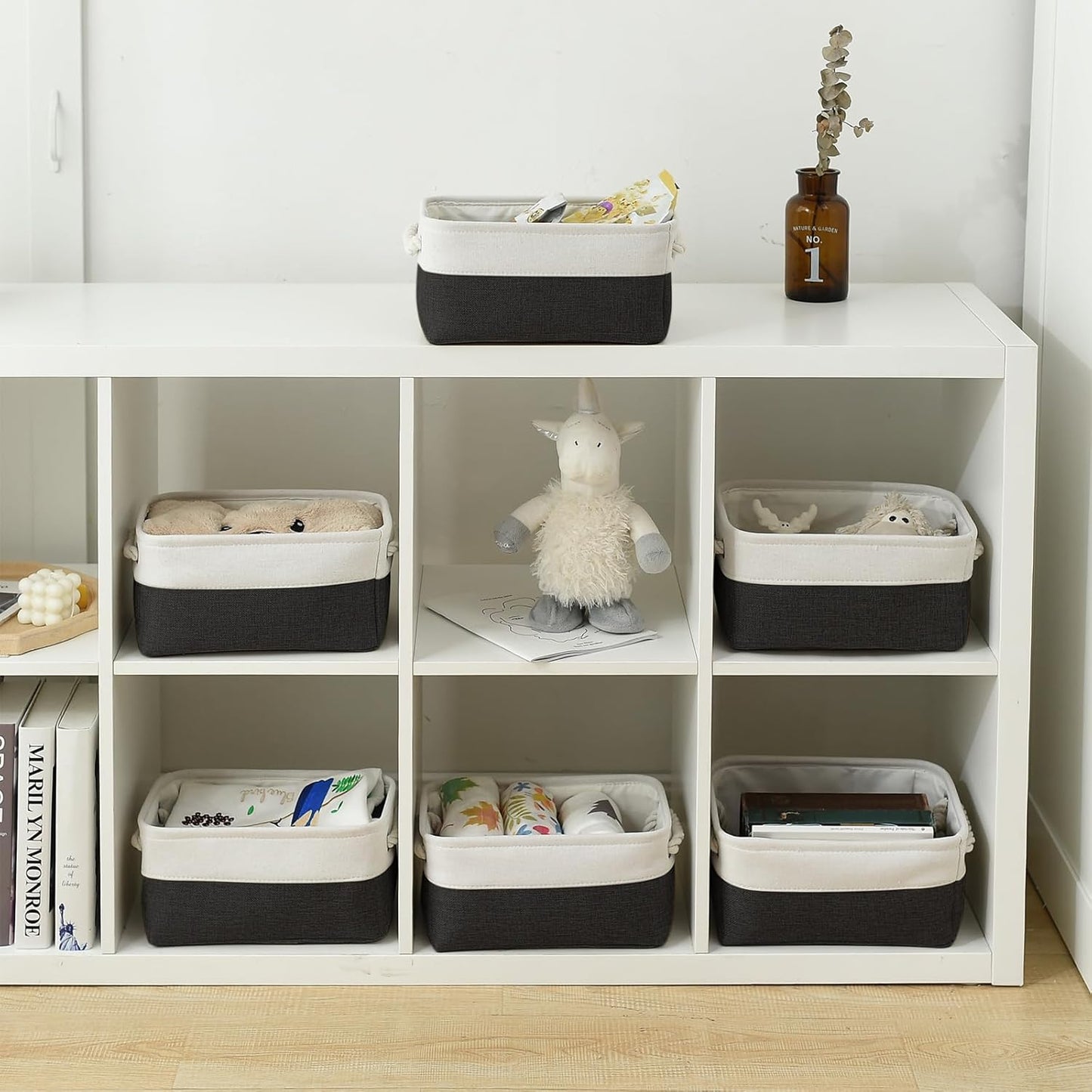 TheWarmHome Storage Bins for Shelves - 12x8x5.2 inch 1 Pack Storage Baskets for Gifts Empty for