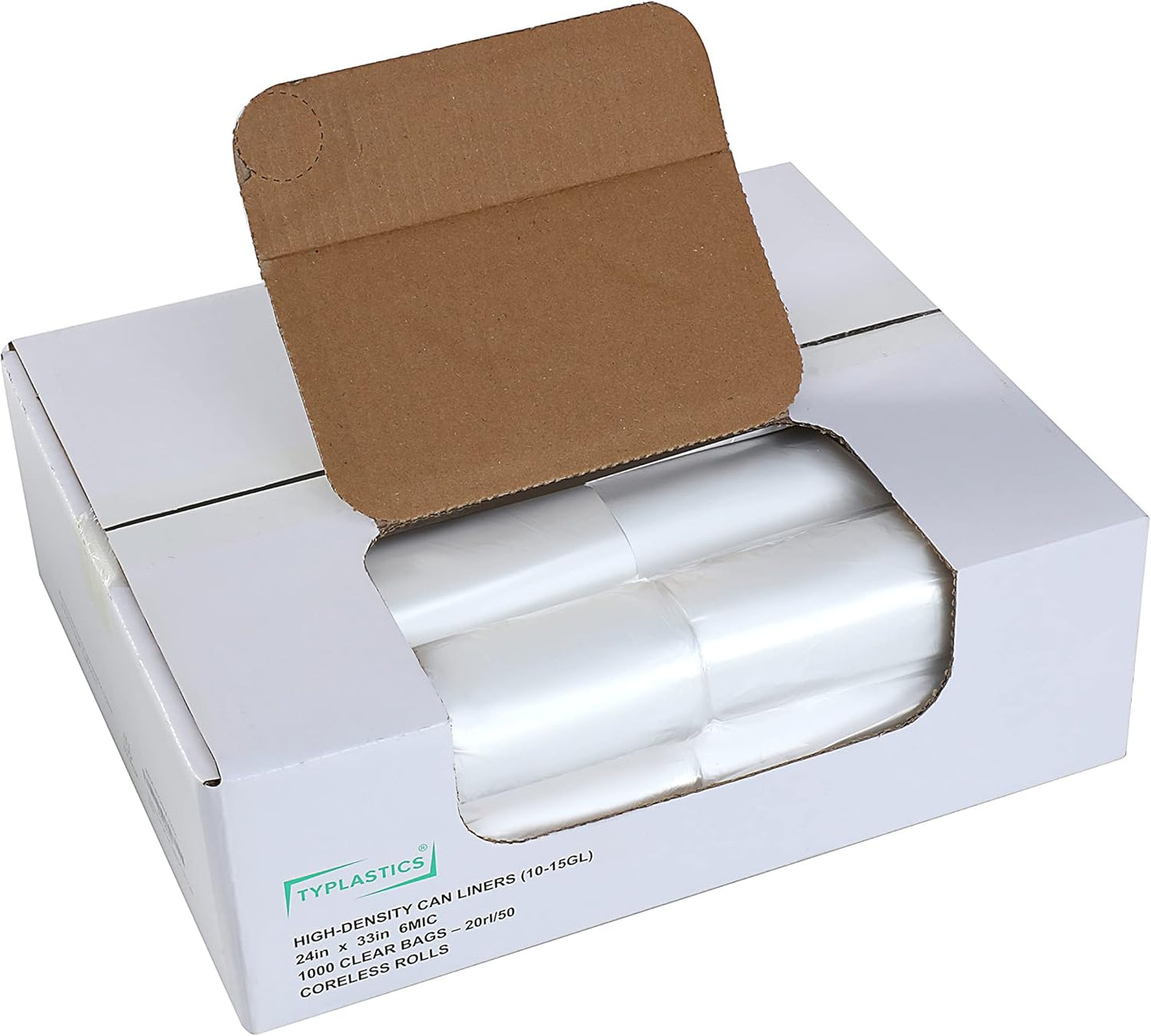 TYPLASTICS Trash Can Liners - Wholesale 1000 Count High Density Garbage Bags on Perforated Roll