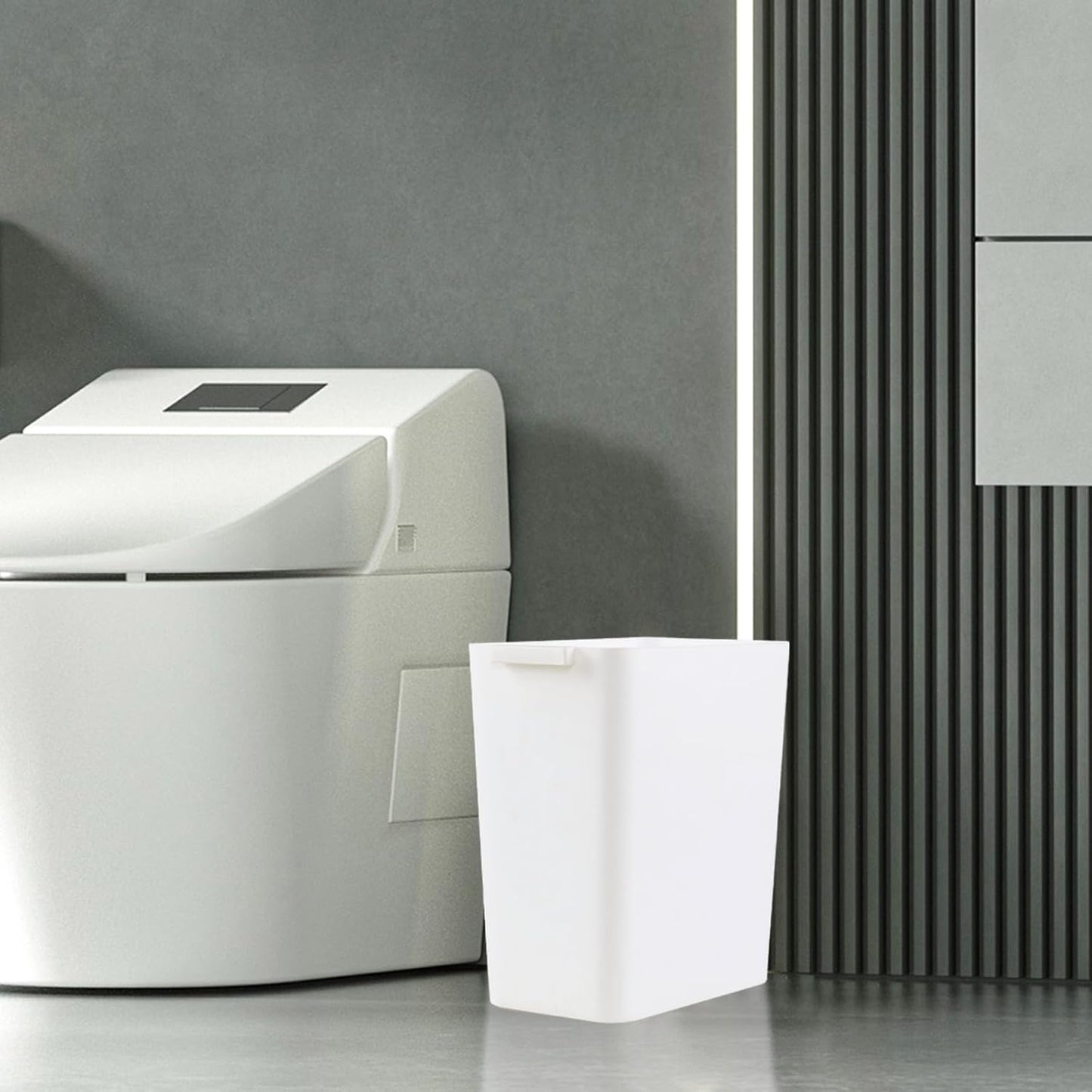 4.5 Gallon Deskside Plastic Wastebasket Rectangular, Open Garbage Container Basket for Office and